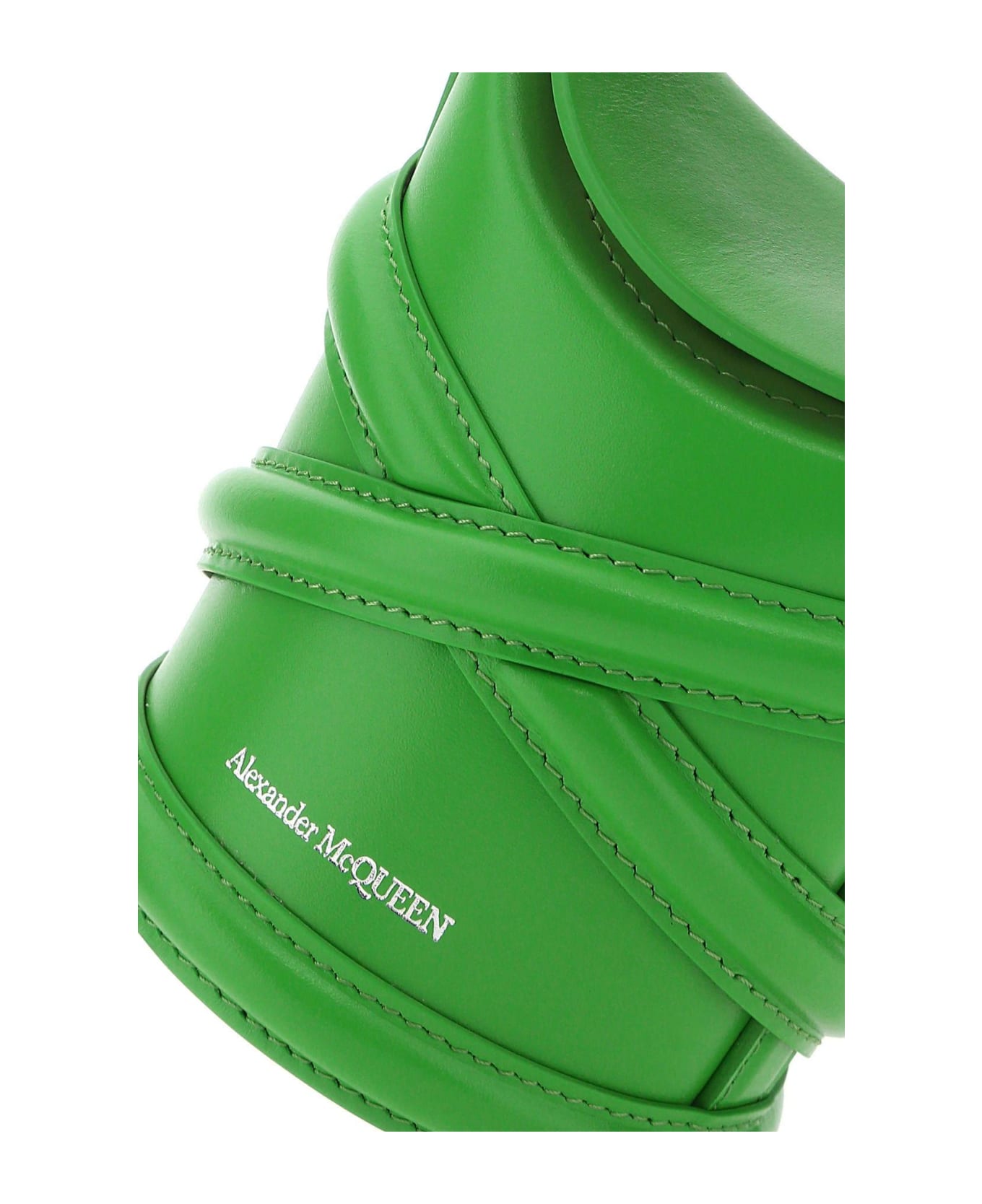 Alexander McQueen Grass Green Leather Mini The Curve Bucket Bag - Green トートバッグ
