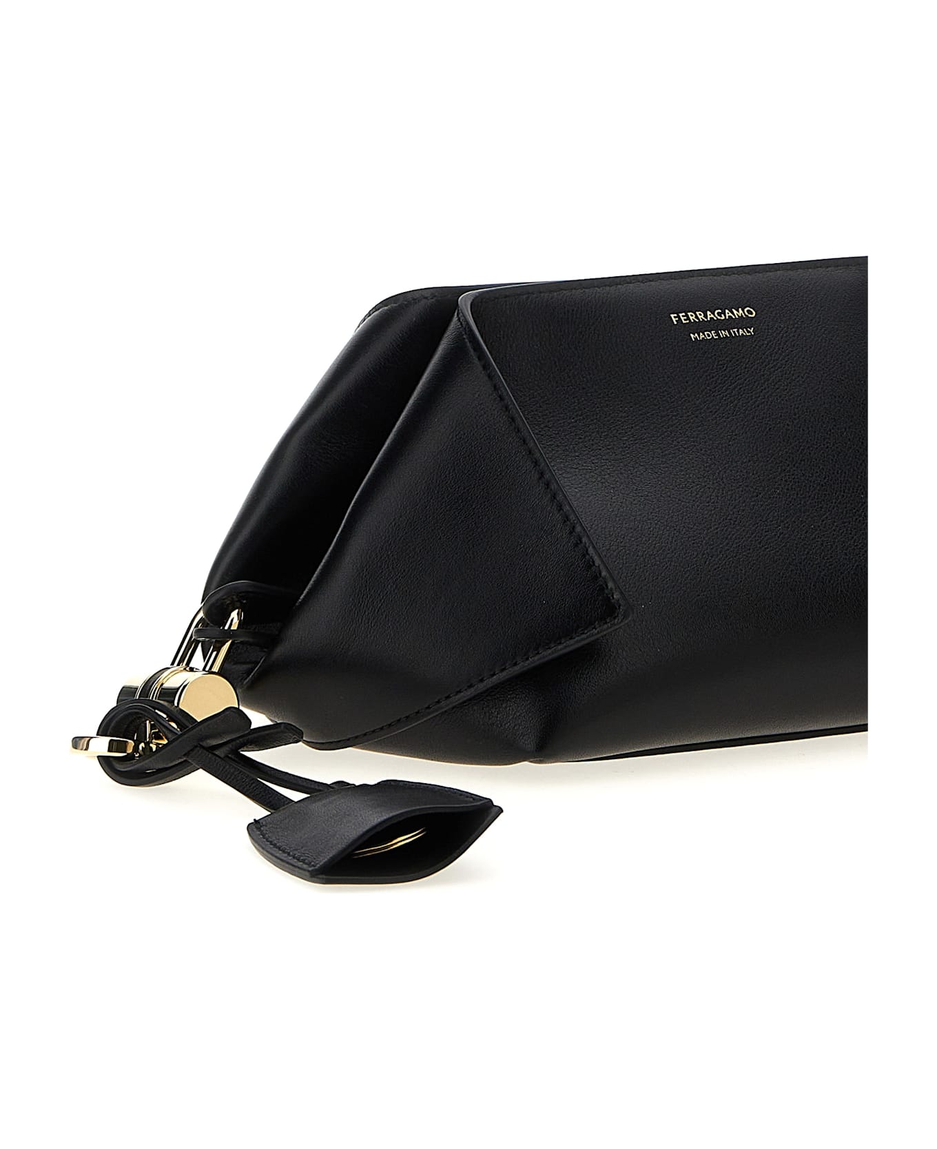 Ferragamo Leather Clutch - Black  