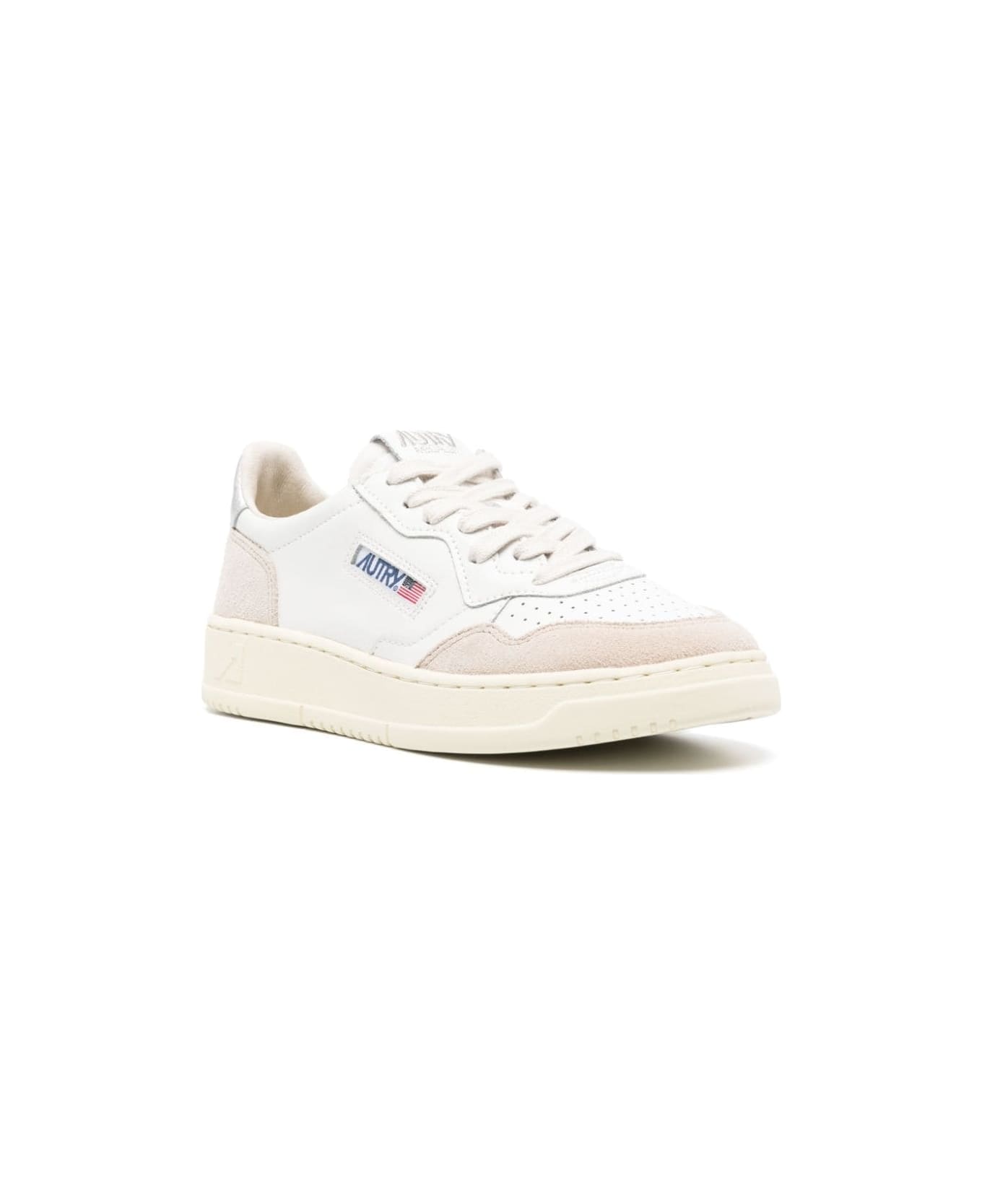 Autry Medialist Low Leather Sneakers - Silver