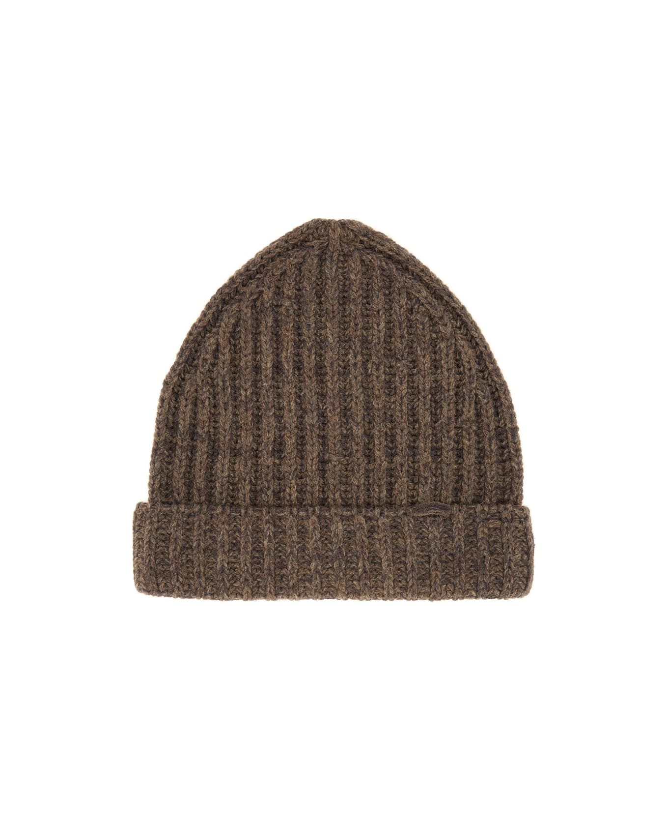 Maison Margiela Wool And Cotton Blend Beanie - BROWN