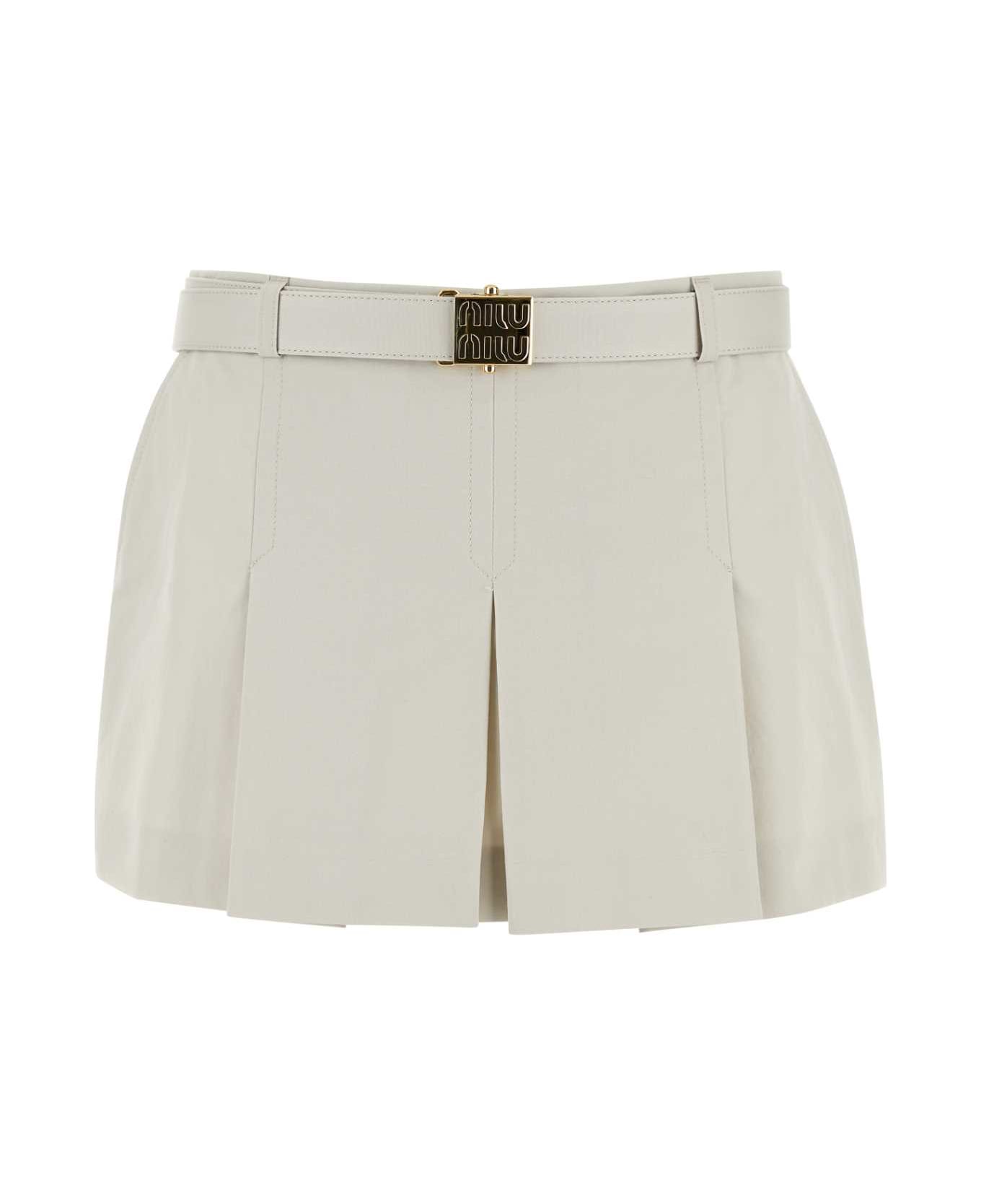 Miu Miu Sand Gabardine Mini Skirt - CALCE