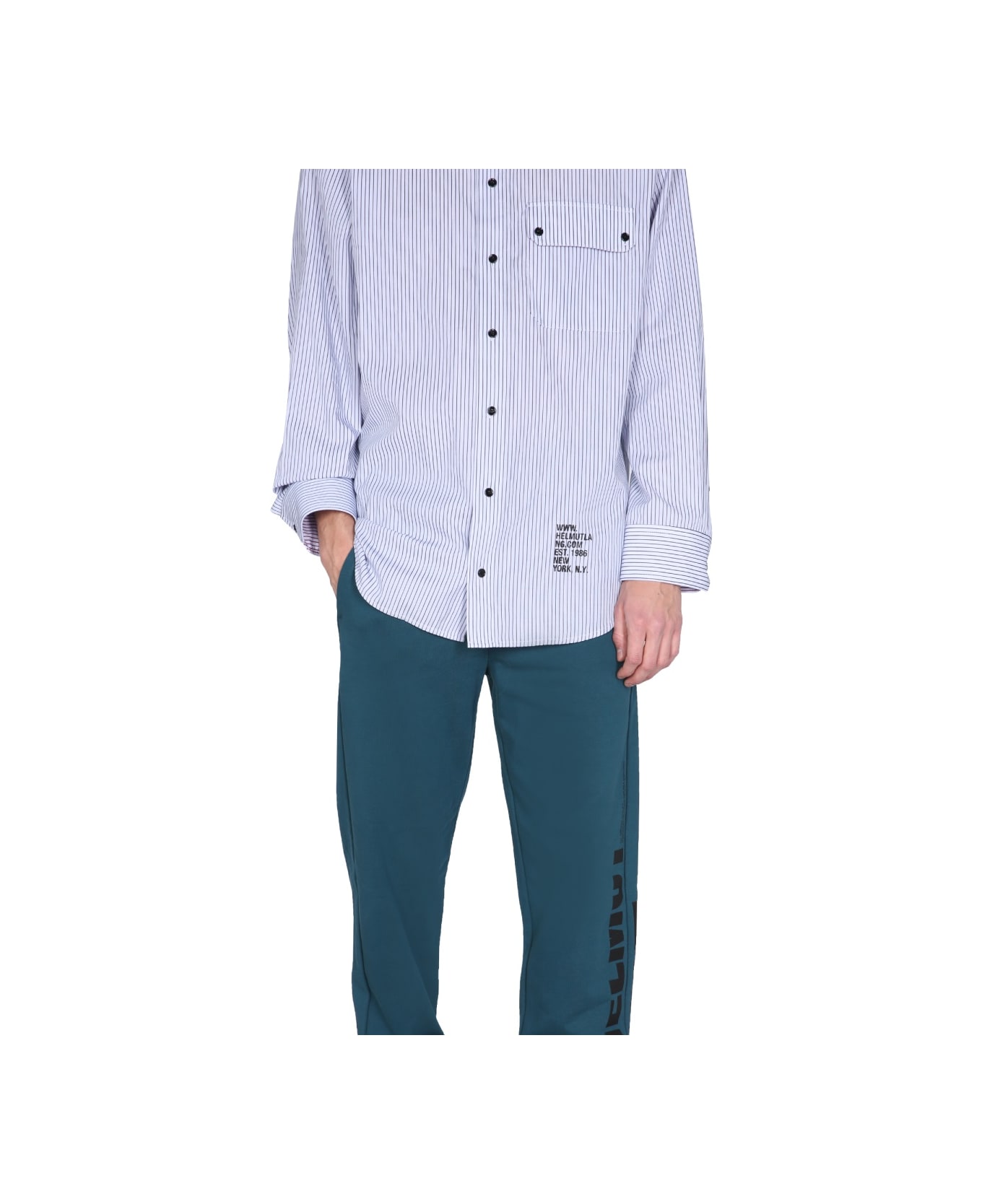 Helmut Lang "twin Stripe" Shirt - BLUE