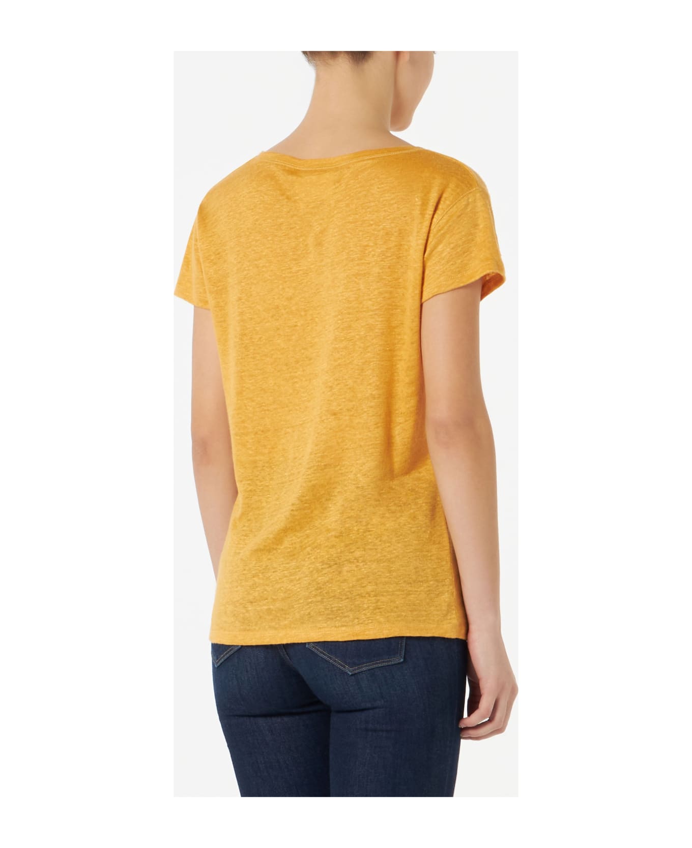 MC2 Saint Barth Woman Ochre Linen T-shirt - YELLOW