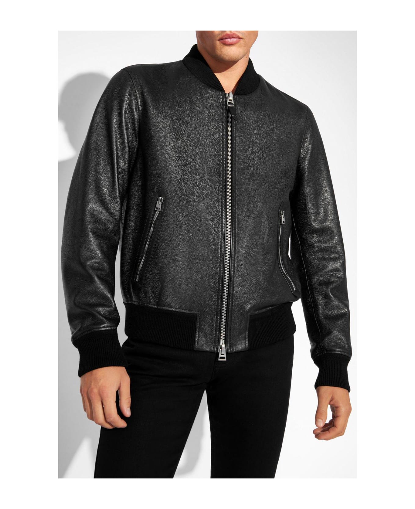 Tom Ford Leather Bomber Jacket - BLACK ジャケット