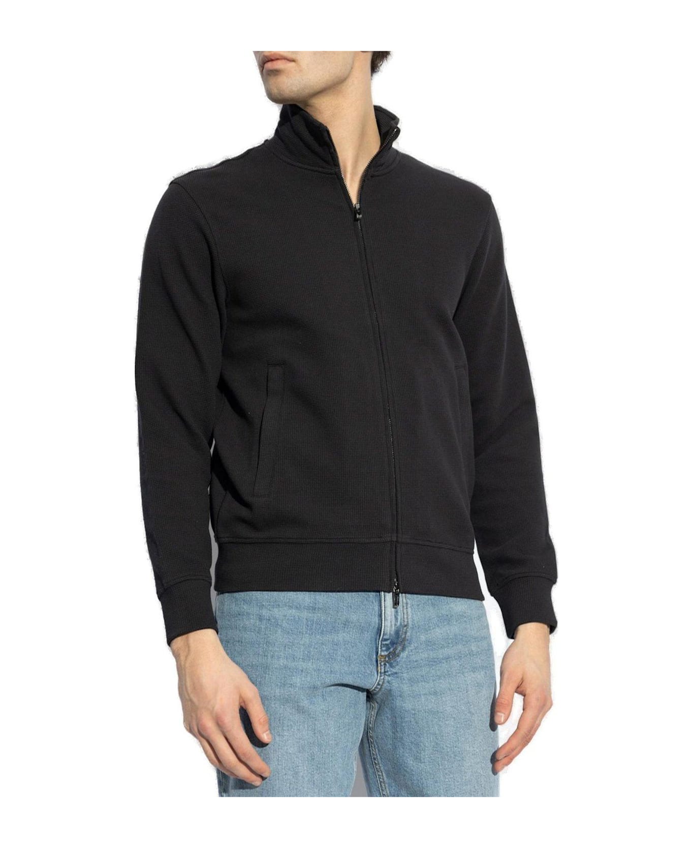 Emporio Armani Zip-up High Neck Sweatshirt - Blue