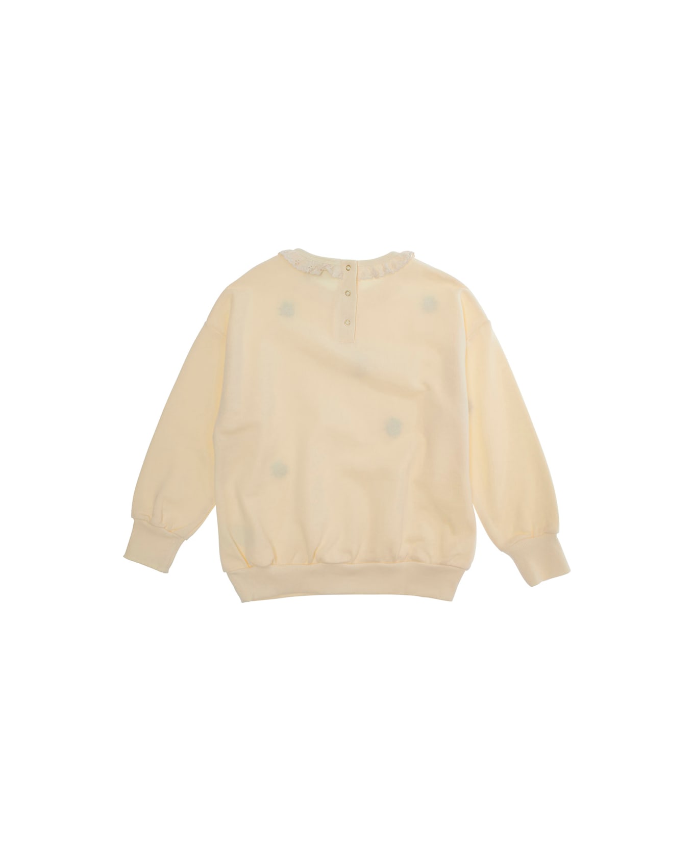 Mini Rodini White Sweatshirt With Ladybug Embroidery In Cotton Girl - White