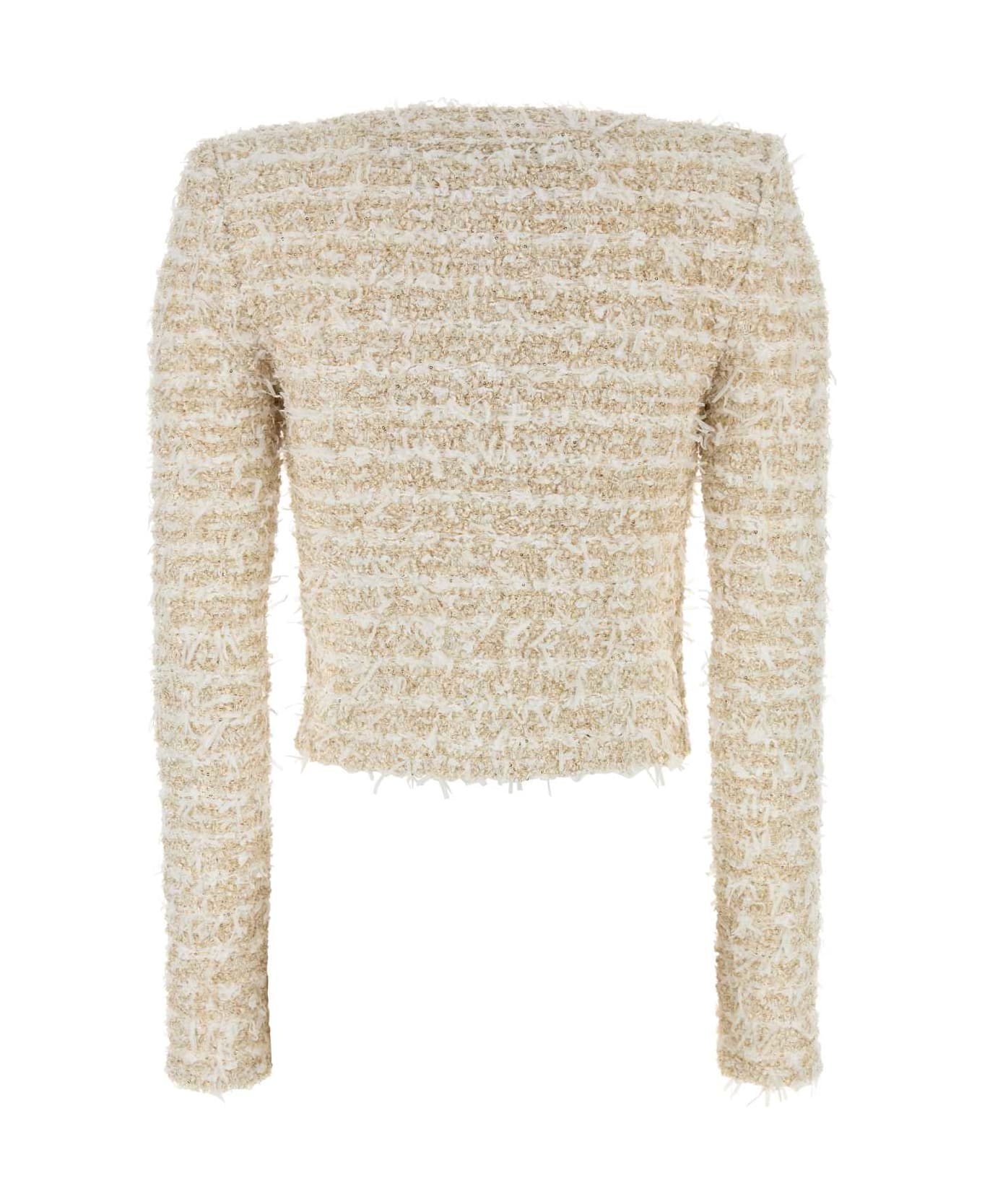 Balmain Lurex Tweed Blazer - BLANCOR