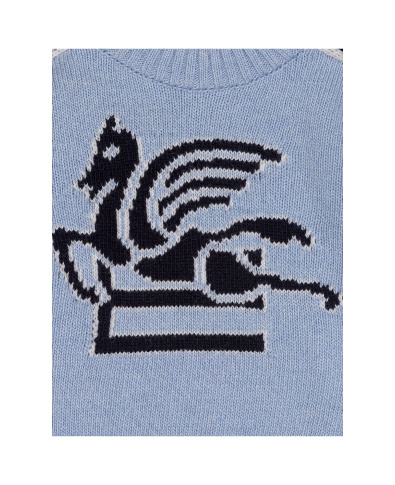 Etro Blue Sweater With Etro Pegasus Logo - Blue