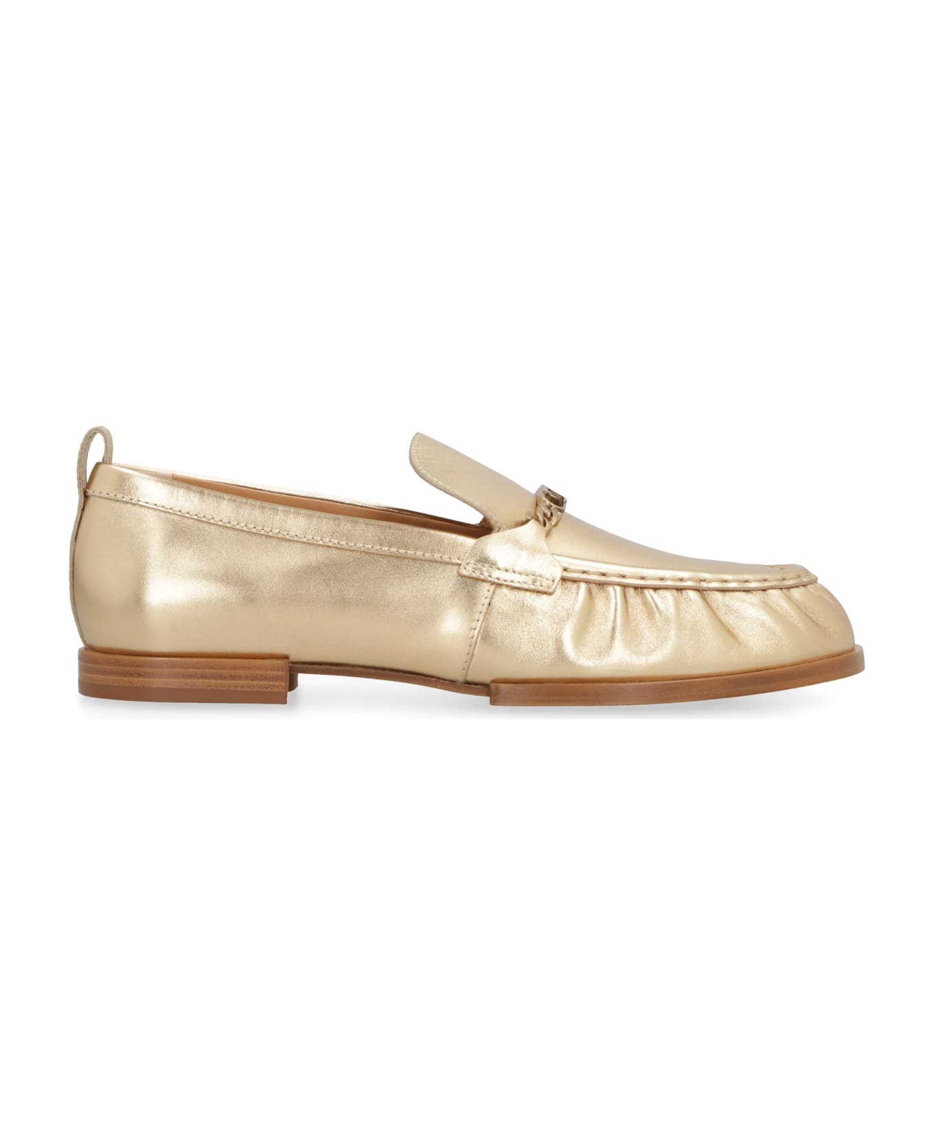 Tod's Metallic Leather Loafers - Gold