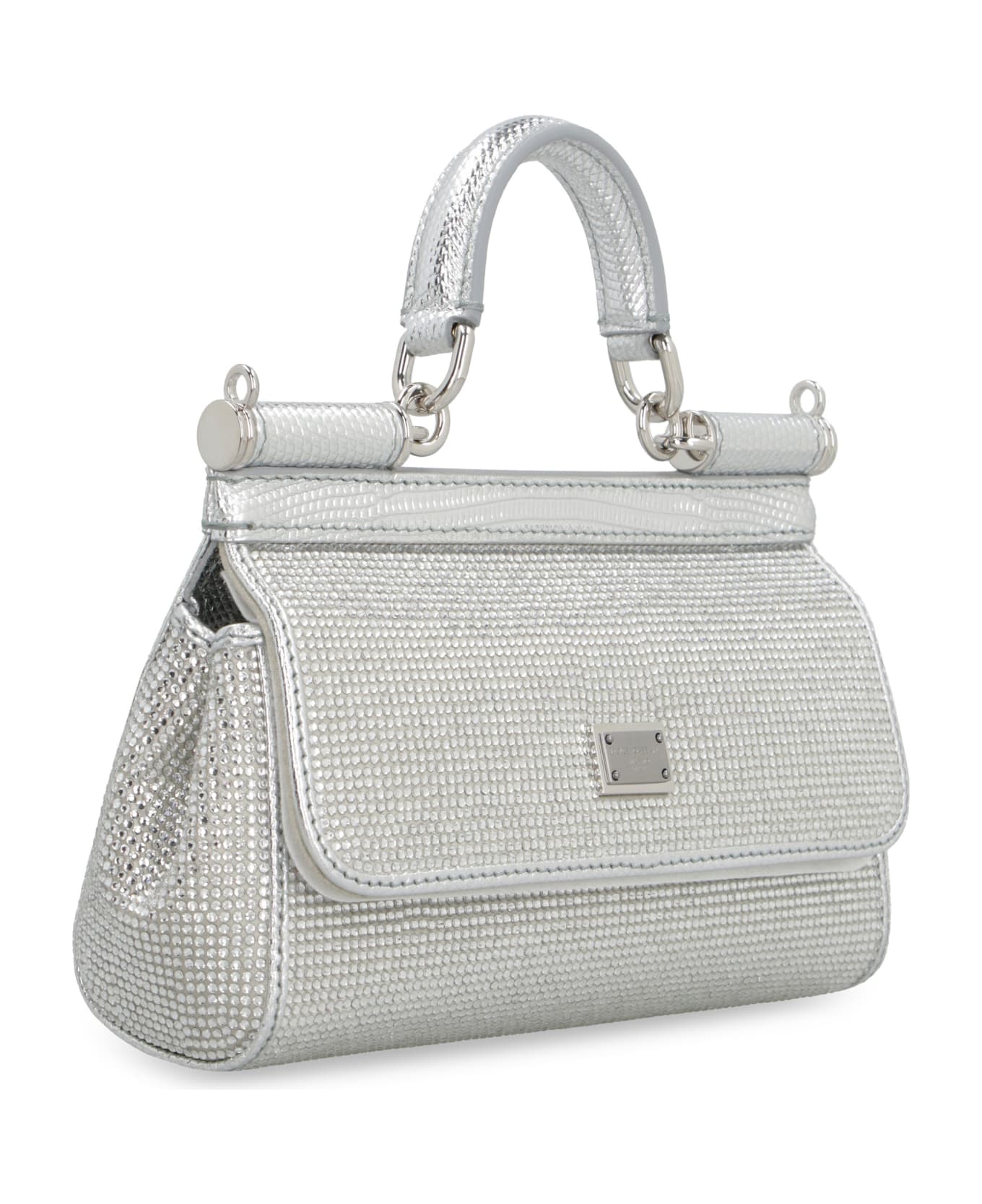 Dolce & Gabbana Sicily Satin Handbag - Silver