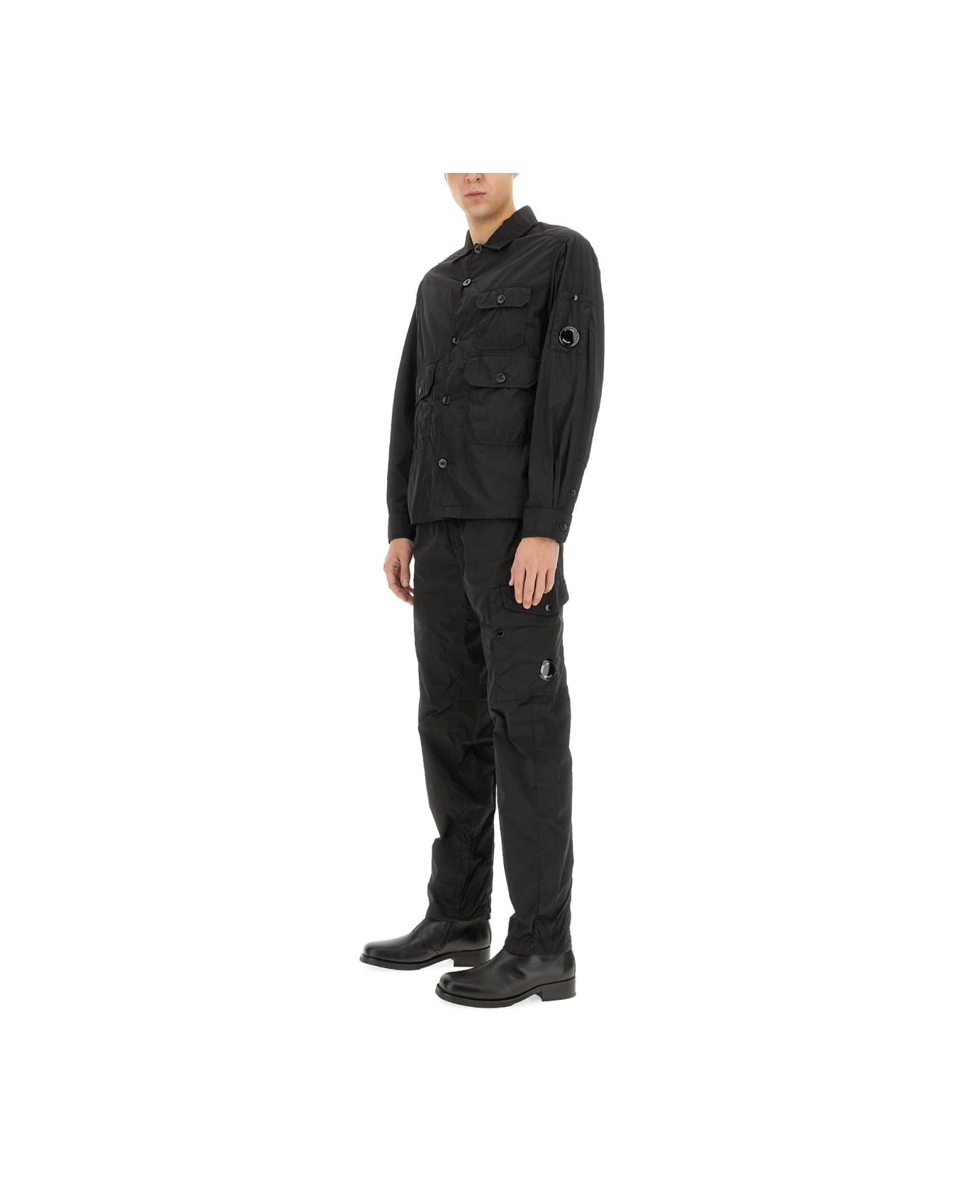 C.P. Company Jacket With Gabardine - BLACK