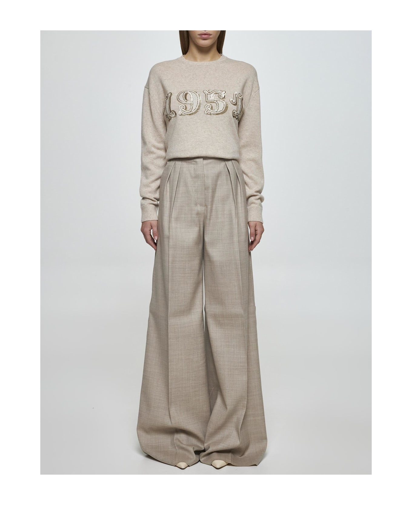 Max Mara Plata Wool And Cashmere Sweater - NEUTRALS