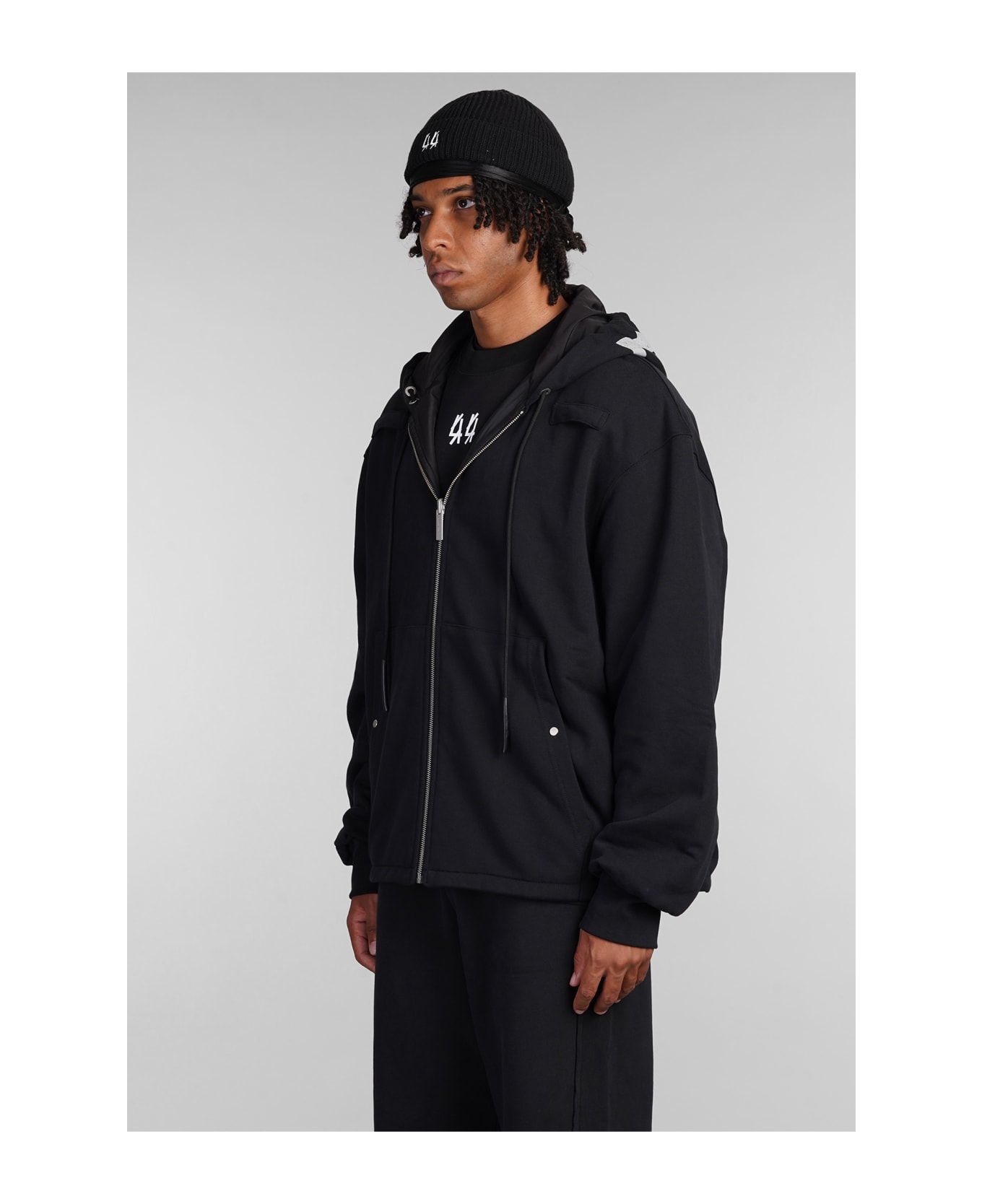 44 Label Group Casual Jacket In Black Cotton - black