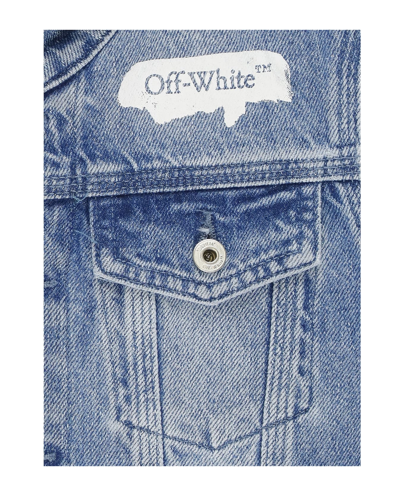 Off-White Off Stamp Plain Jeans Jacket - Blue コート＆ジャケット