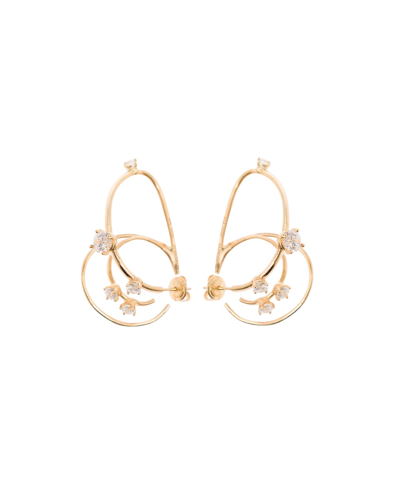 Panconesi 'constellation' Gold-colored Multi Hoops Earrings In Sterling Silver Woman - Metallic