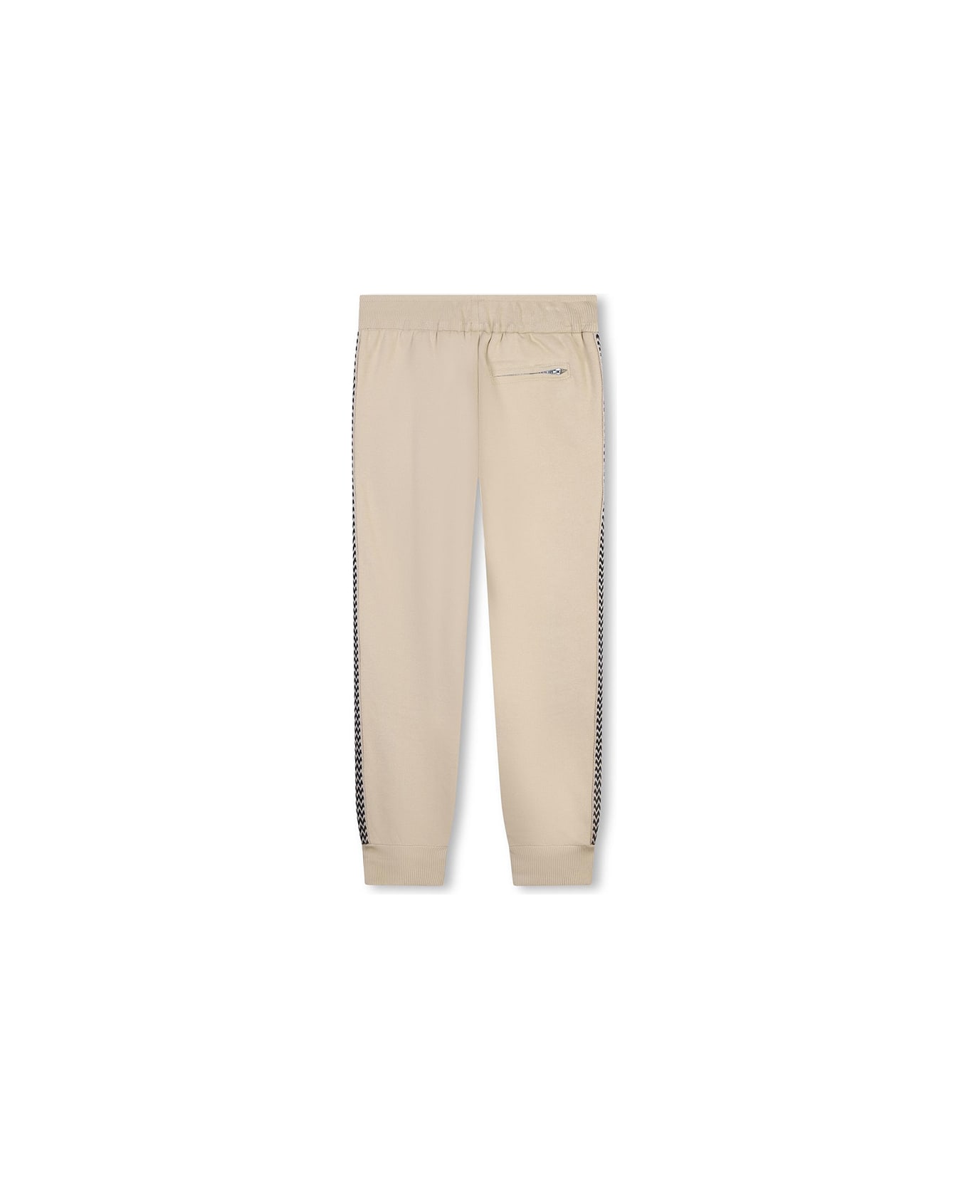 Lanvin Beige Joggers With Logo And Curb Motif On Sides - Brown