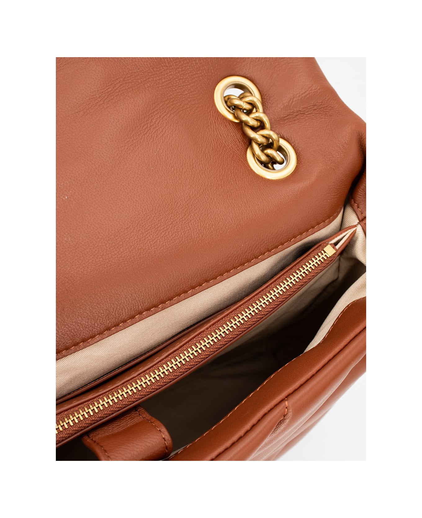 Pinko Love Classic Puffer Shoulder Bag - GOLD
