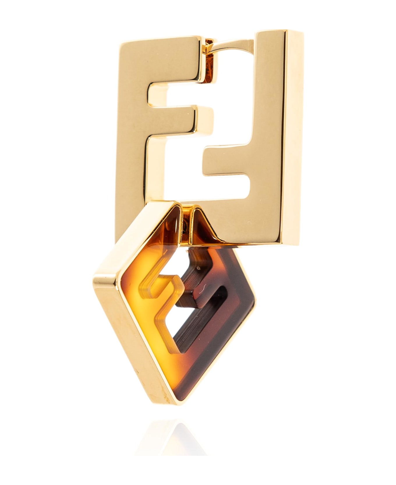 Fendi Printed Plexiglass And Metal Forever Fendi Earrings - OROSOFTTARTARUGA