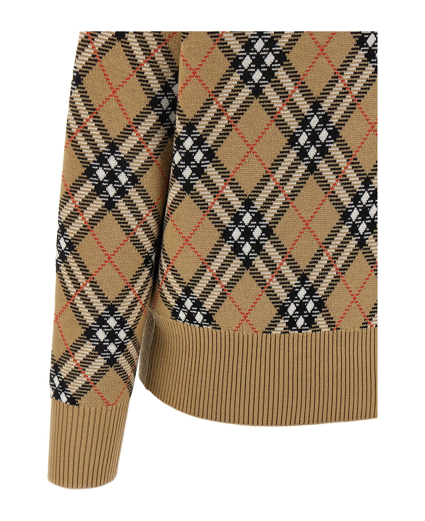 Burberry Check Sweater - Beige
