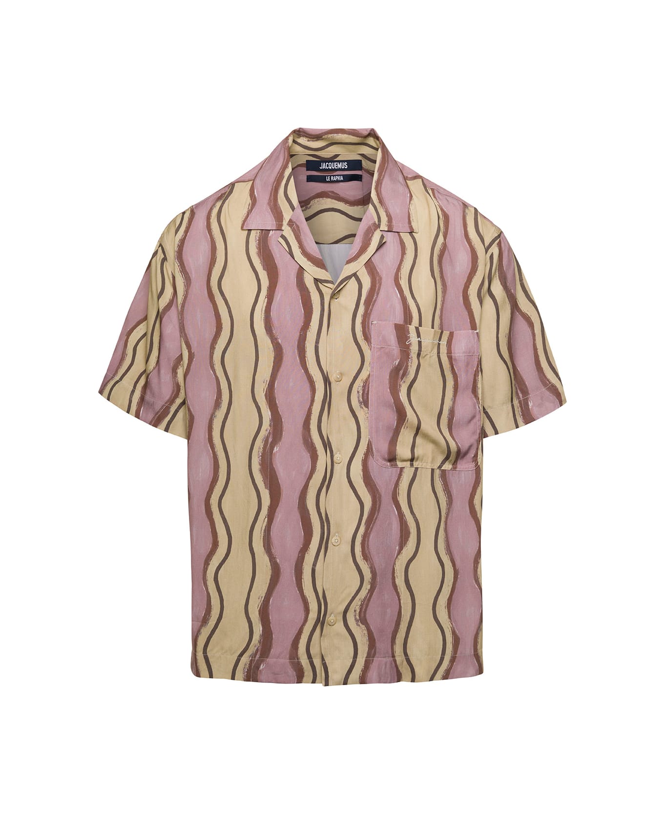 Jacquemus 'le Chemise Jean' Multicolor Short-sleeve Shirt With All-over Graphic Print In Cotton Man - Multicolor