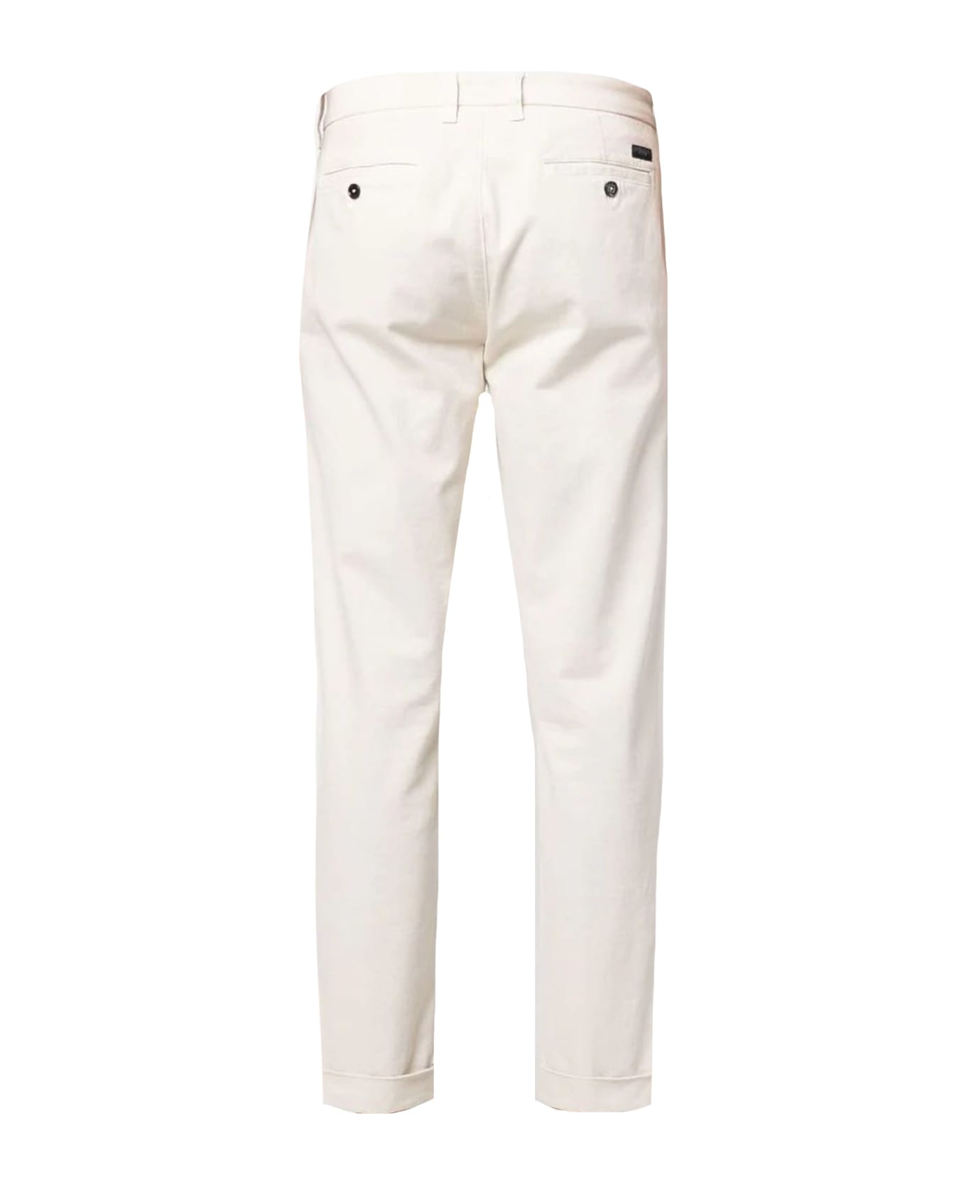 Fay Beige Stretch Cotton Capri Trousers - WHITE