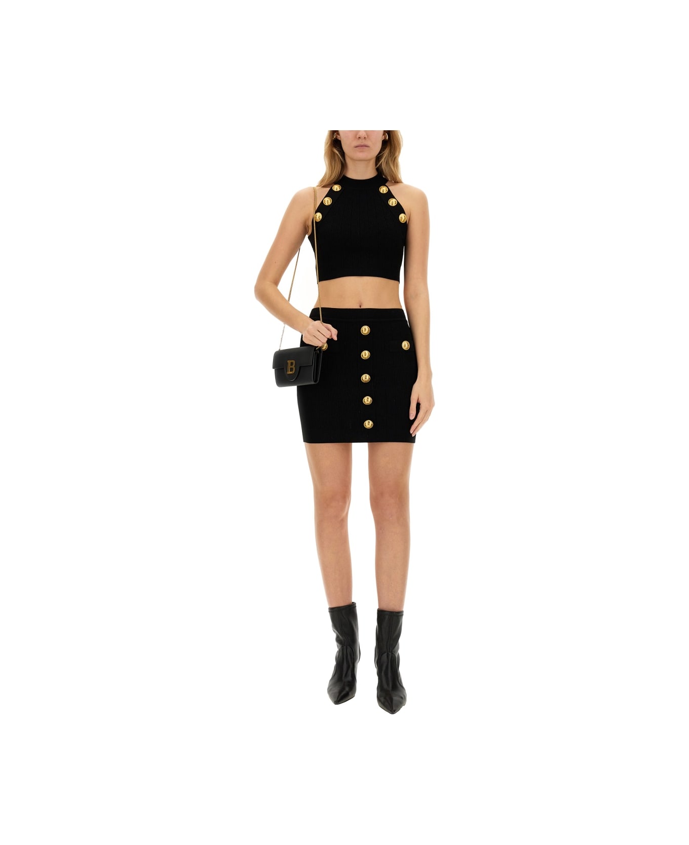 Balmain Top With Buttons - BLACK