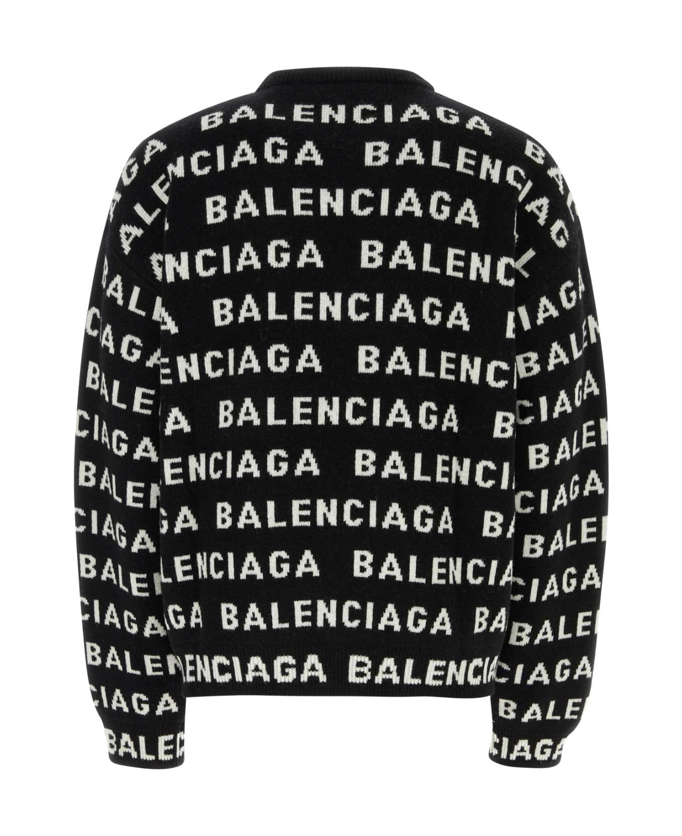 Balenciaga Black Wool Blend Sweater - BLACKWHITE