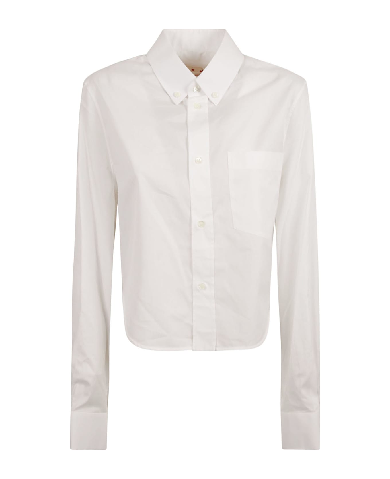 Marni Cropped Shirt In White Cotton - White シャツ