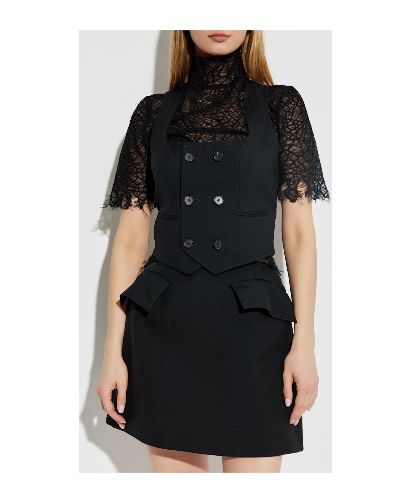 Alexander McQueen Wool Vest - BLACK