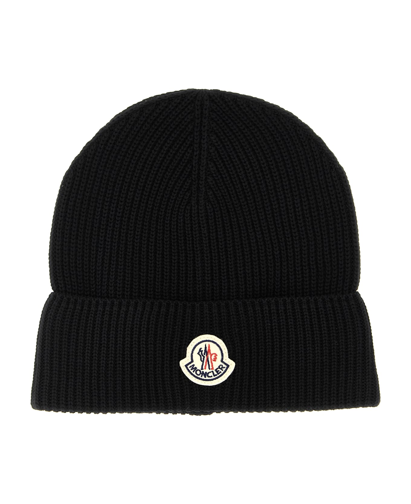 Moncler Logo Patch Beanie - Black  