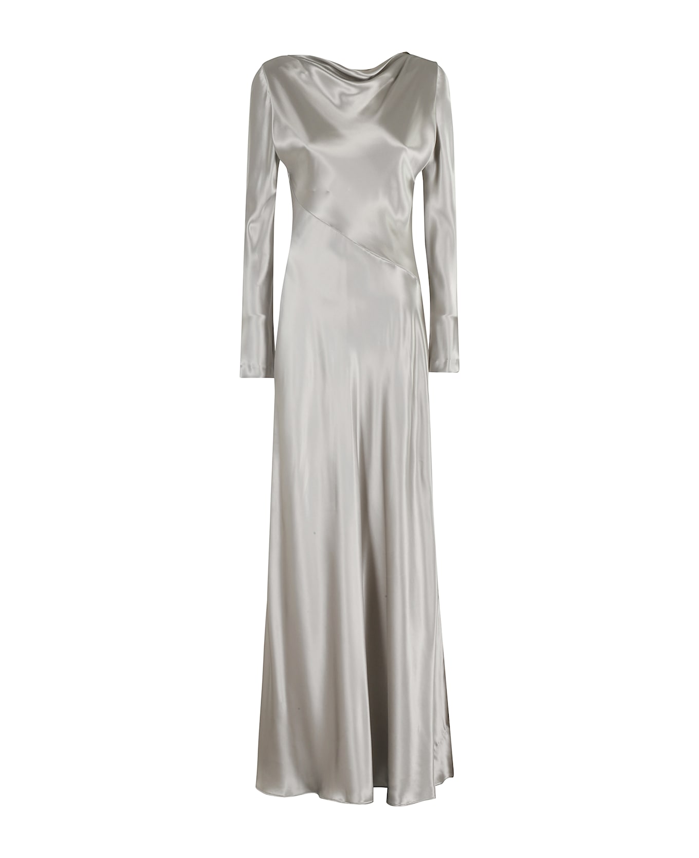 Alberta Ferretti Abito Raso Lucido - Ghiaccio