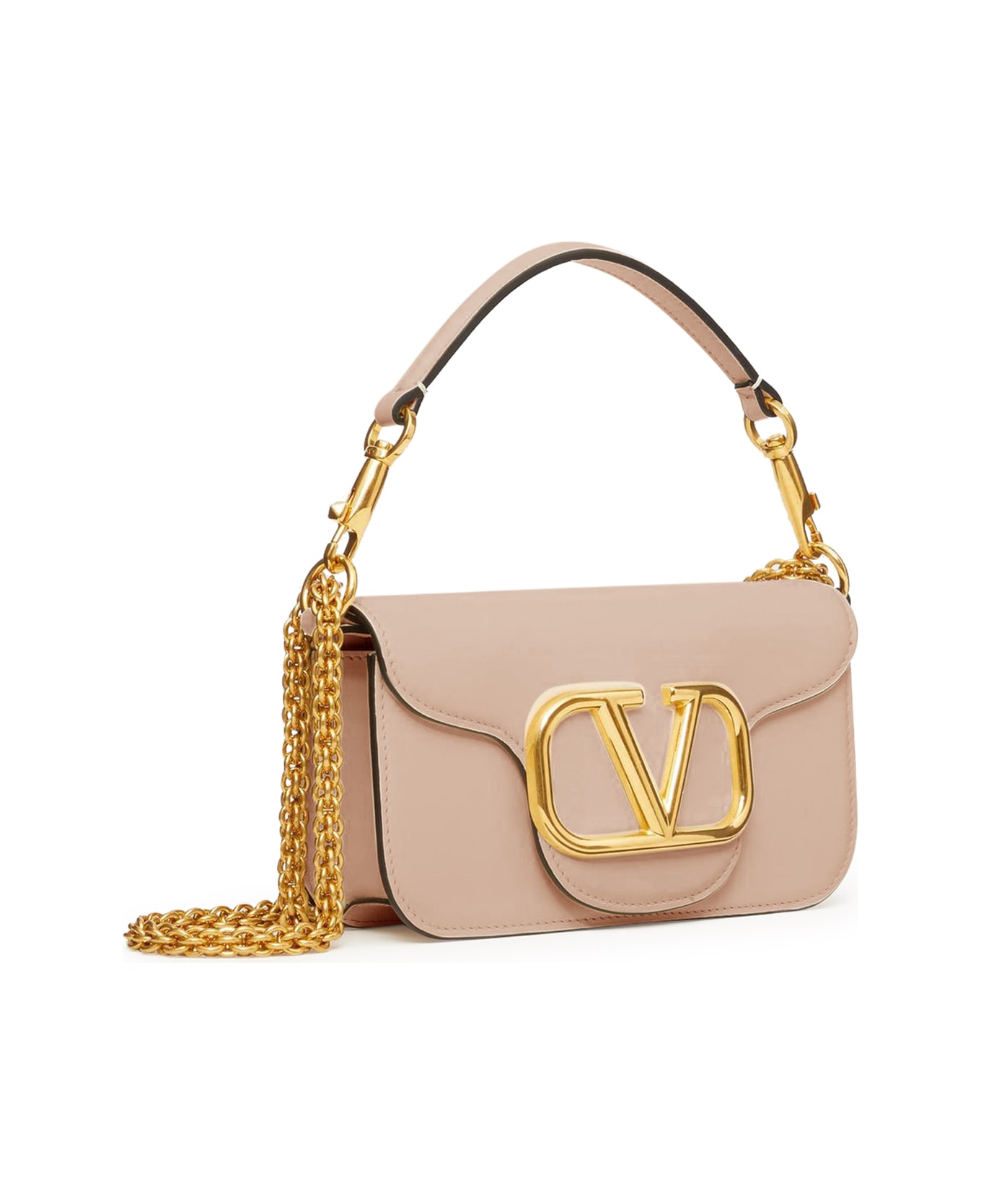 Valentino Garavani Locò Small Shoulder Bag In Calfskin - Pink & Purple