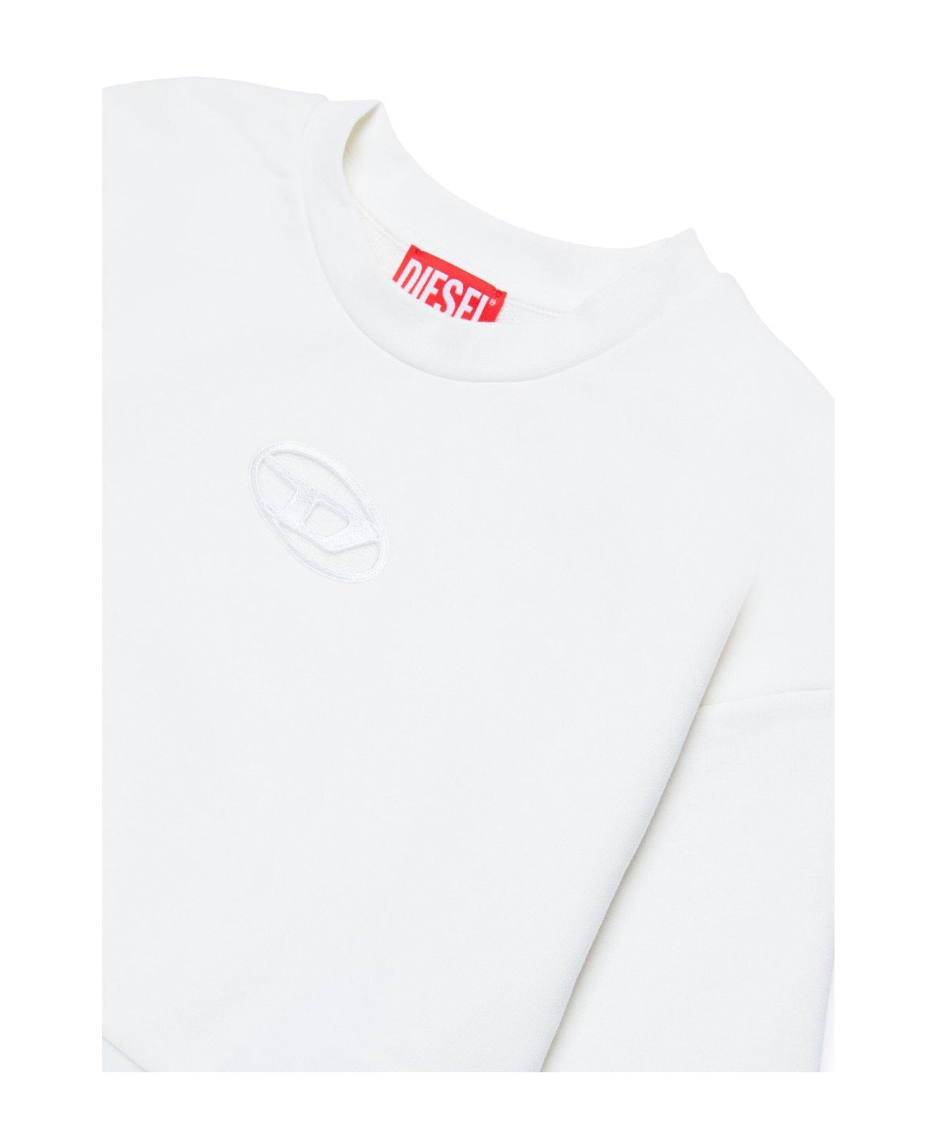 Diesel Straslium Logo-embroidered Cut-out Sweatshirt - Panna