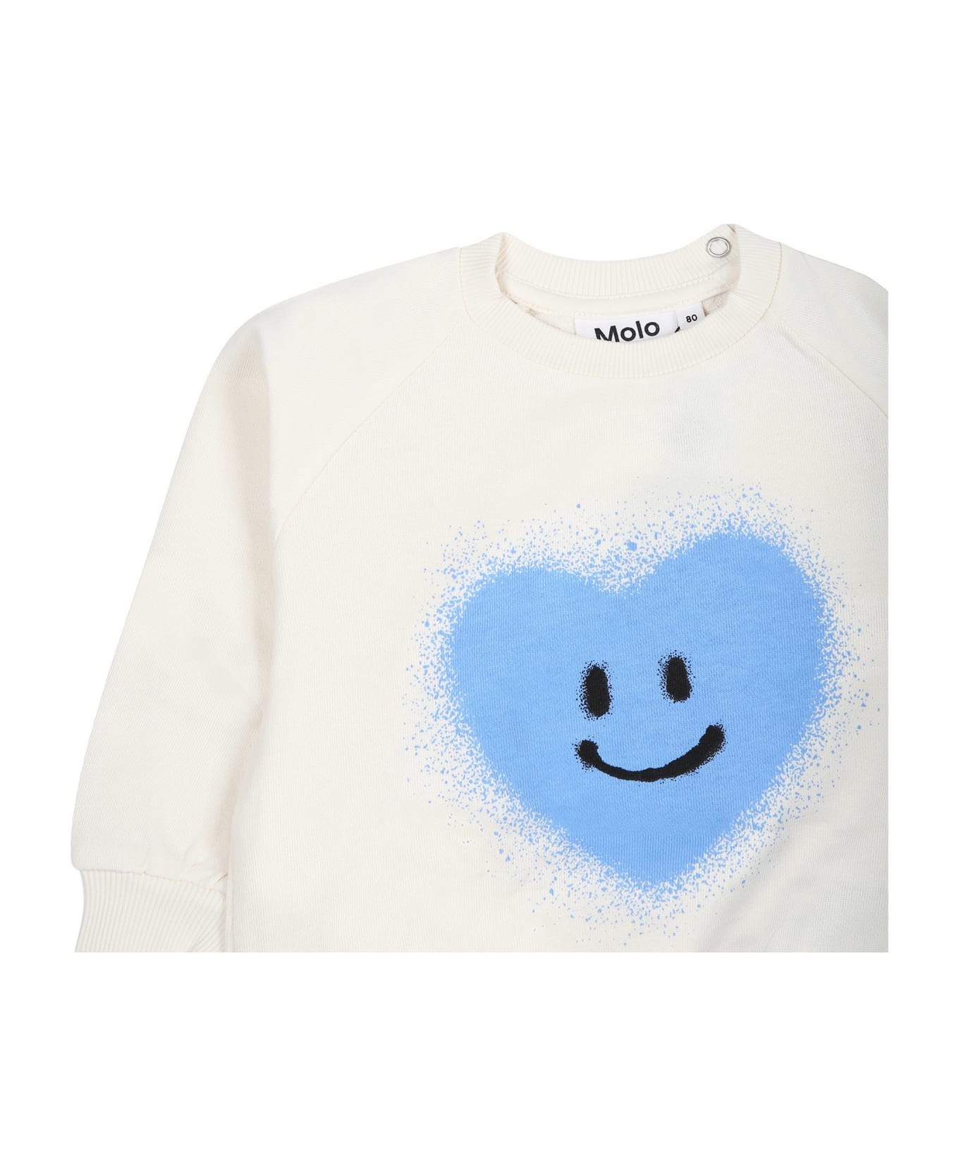 Molo White Sweatshirt For Baby Kids With Heart. - White ニットウェア＆スウェットシャツ