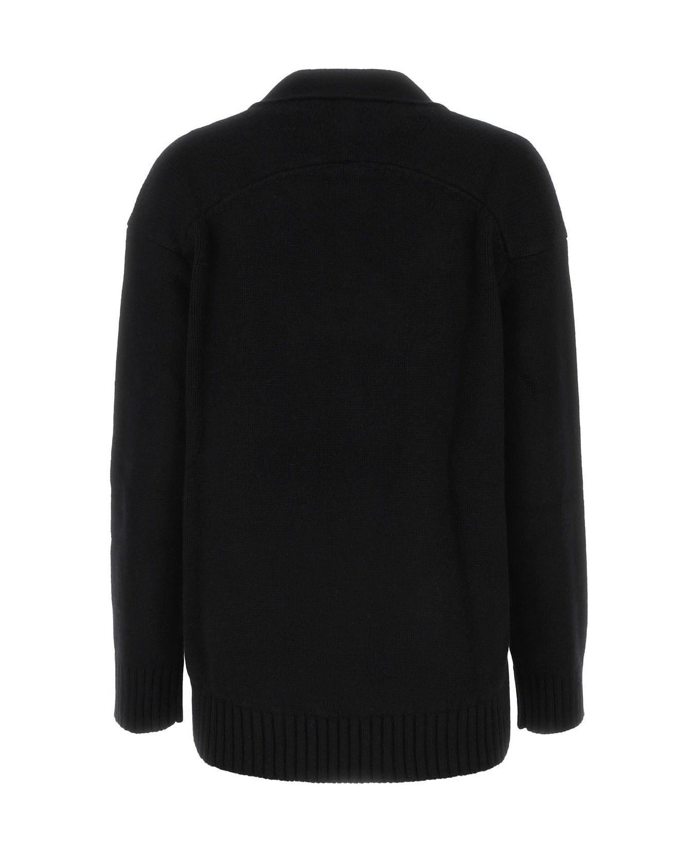 Jil Sander Black Cashmere Blend Cardigan