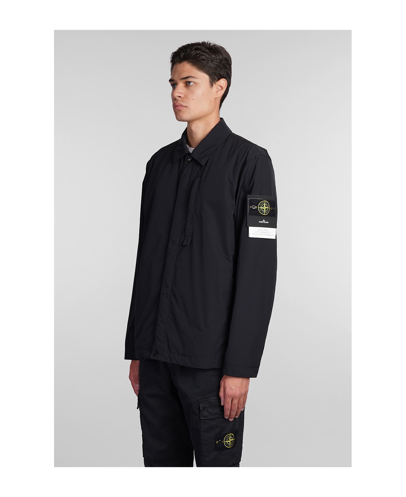 Stone Island Casual Jacket In Black Polyester - black