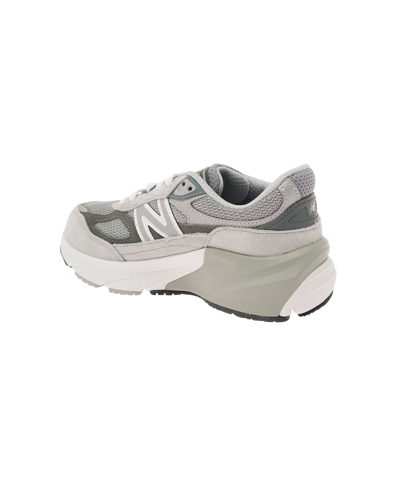 New Balance '990' Grey Low Top Sneakers With Logo Detail In Suede Boy - Grey