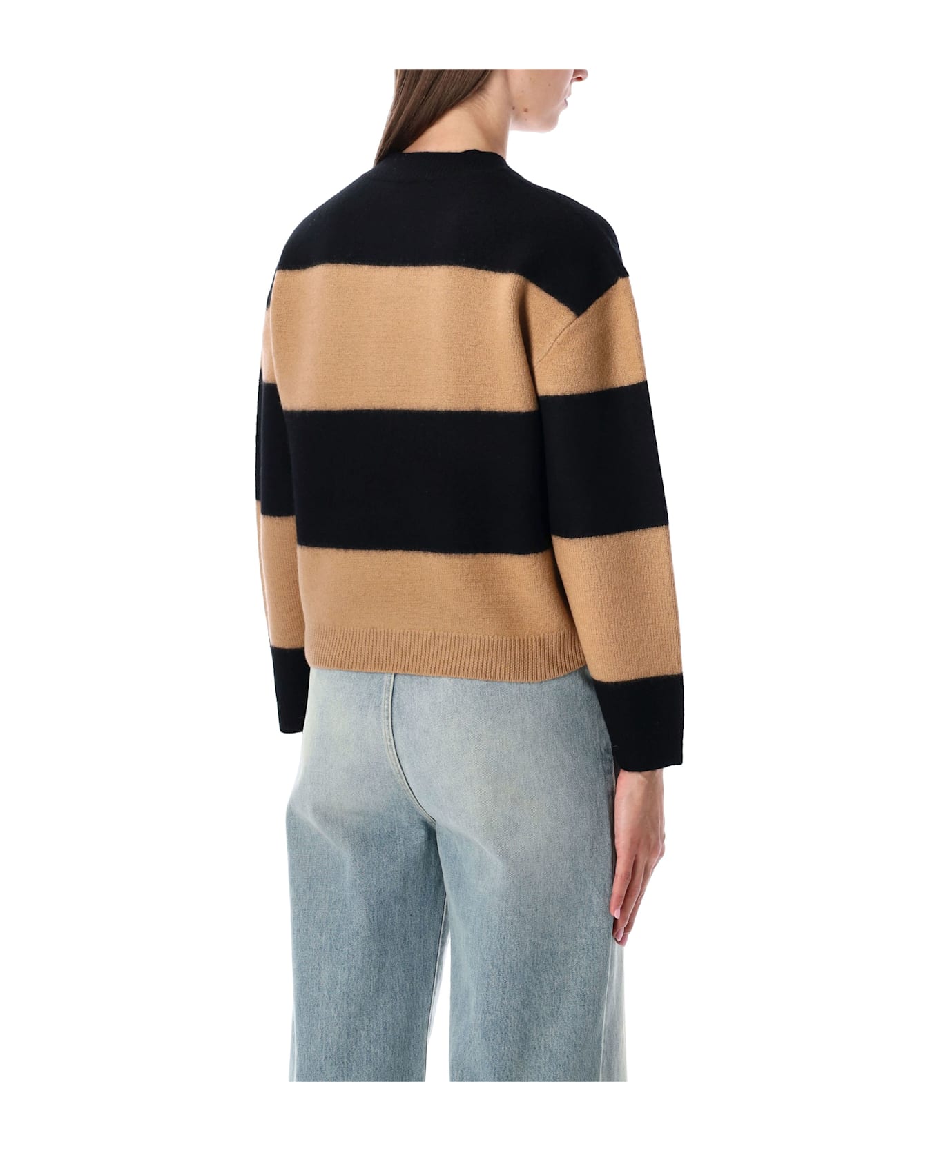A.P.C. Penny Striped Sweater - CAMEL BLACK