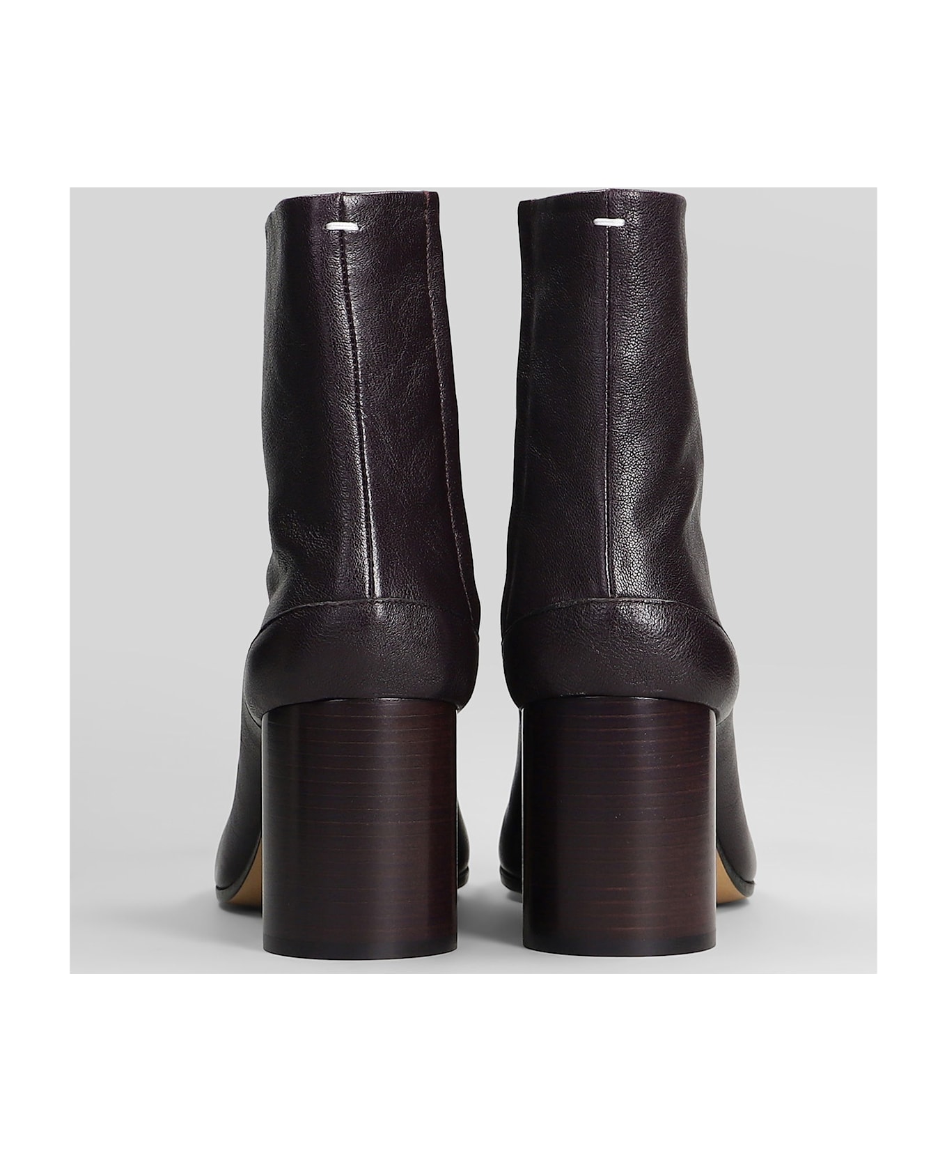 Maison Margiela Tabi High Heels Ankle Boots In Viola Leather - Viola