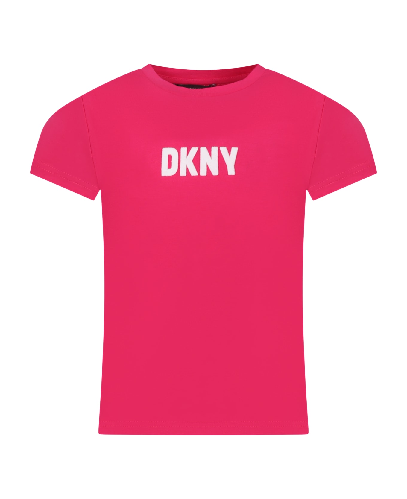 DKNY Fuchsia T-shirt For Girl With Logo - Fuchsia