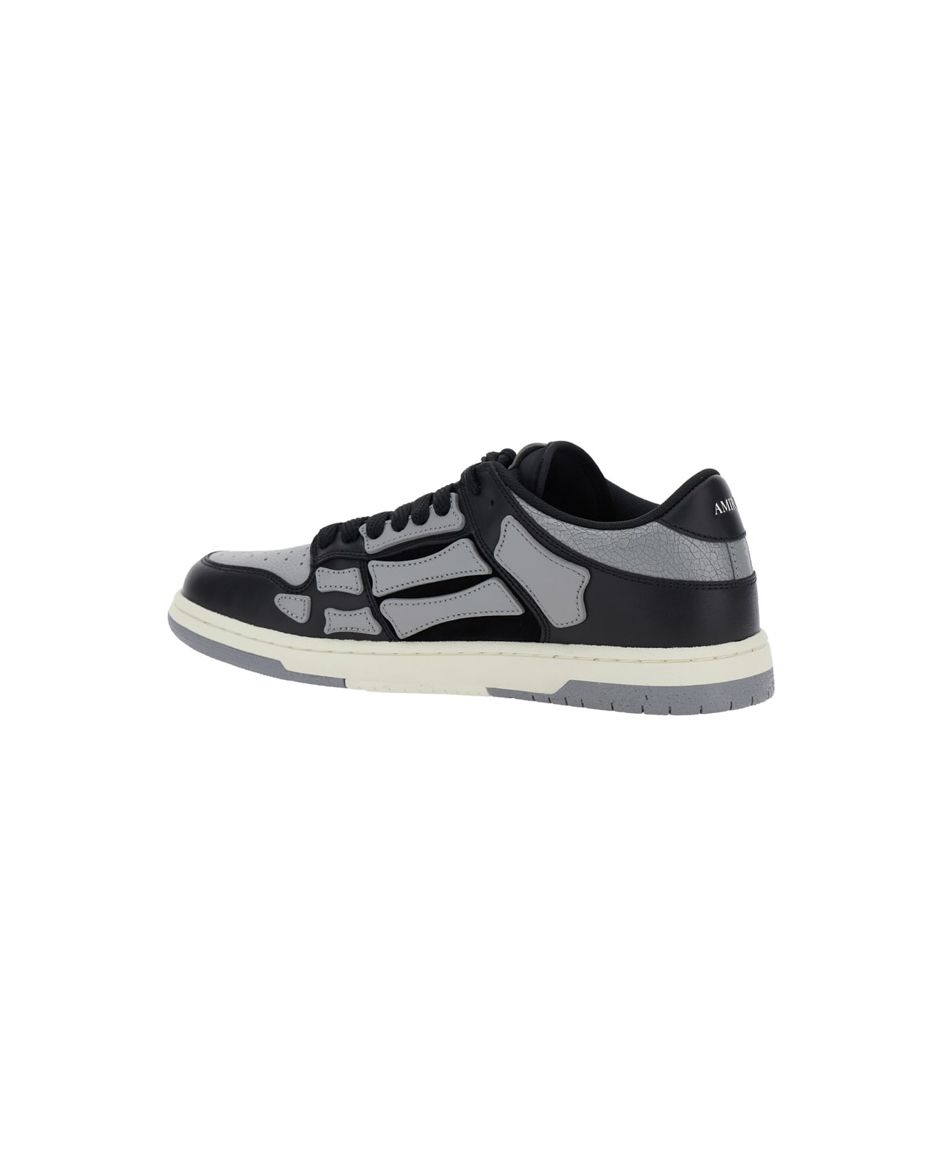AMIRI 
skel Top Low
 Black Sneakers With Skeleton Patch In Leather Man - Black