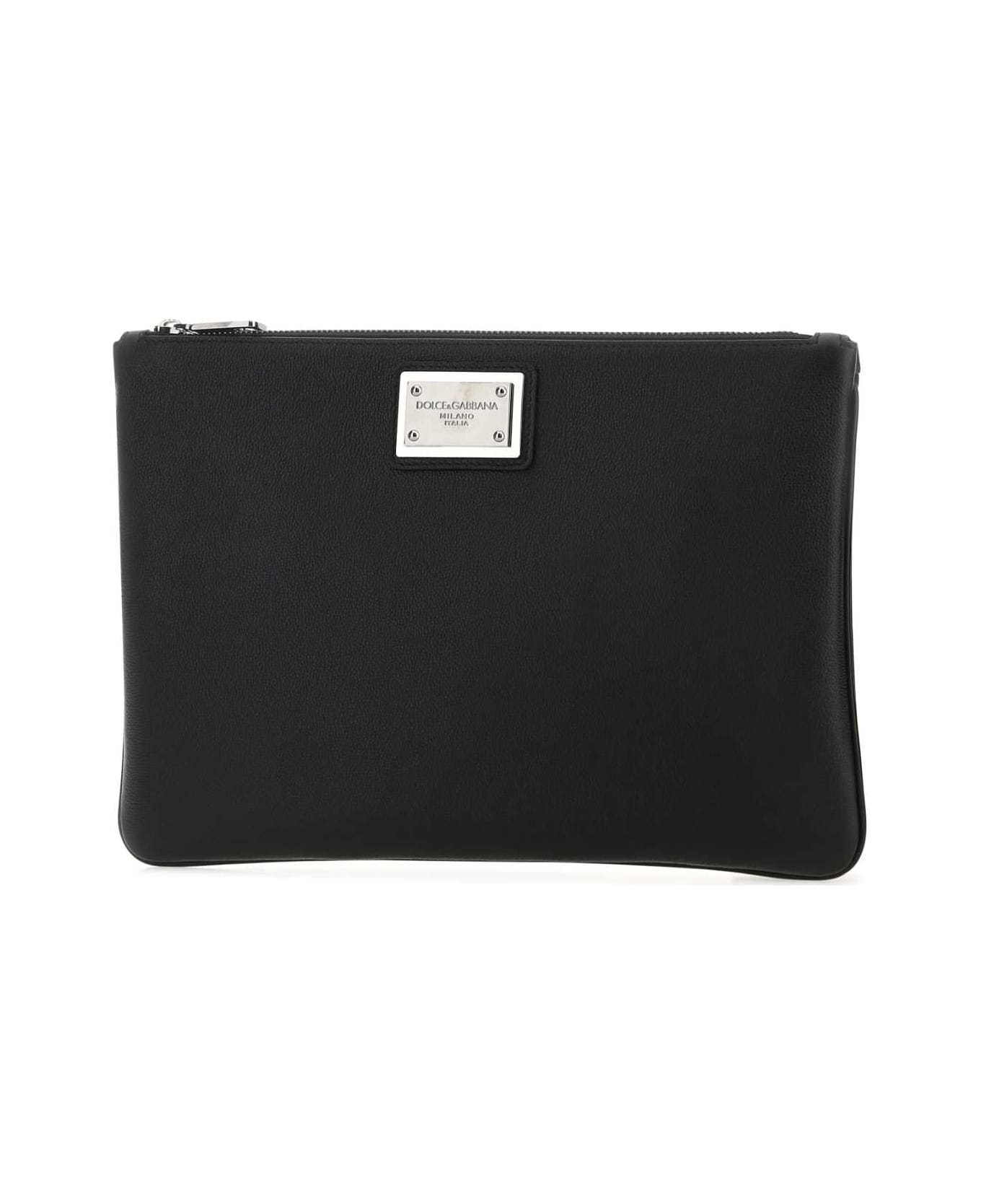 Dolce & Gabbana Black Leather And Nylon Pouch - 8B956