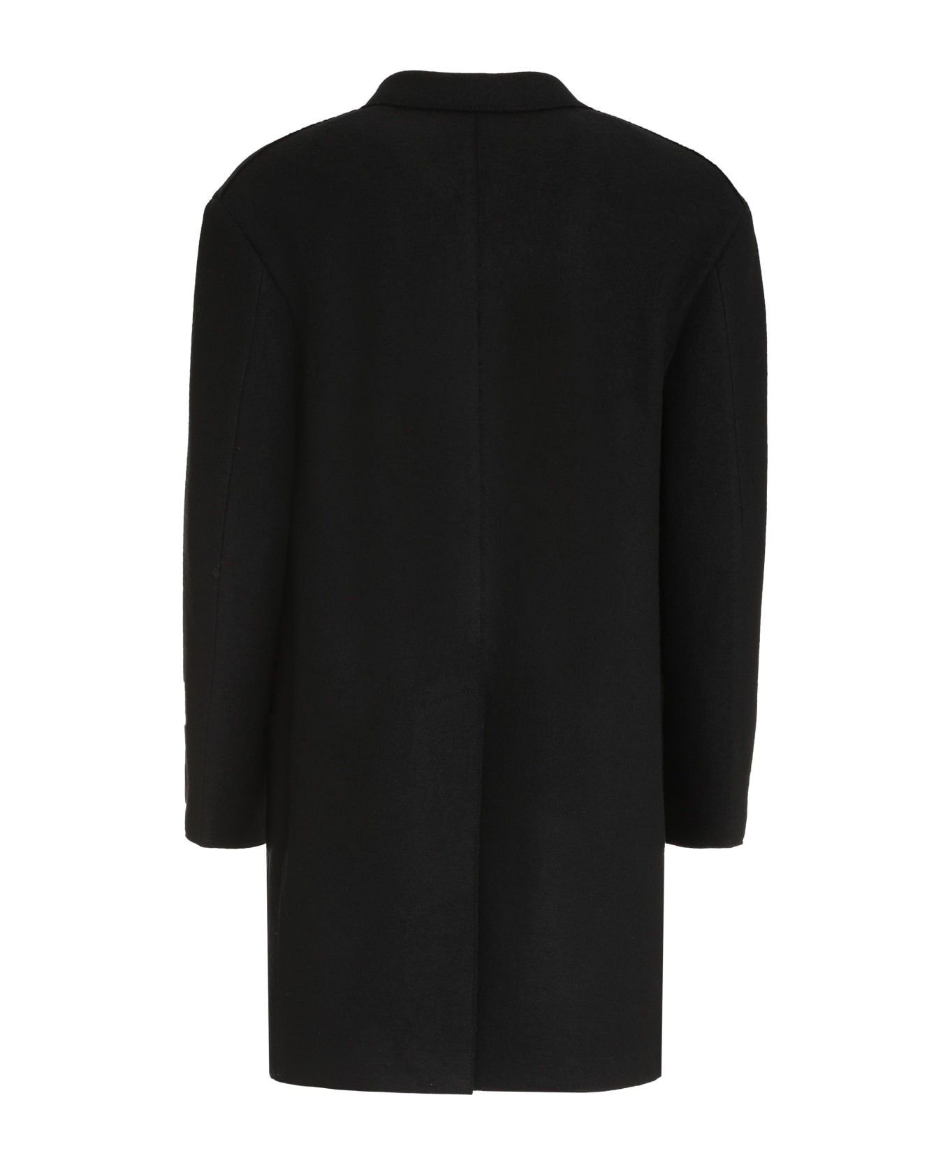 Zegna Single-breasted Wool Coat - black