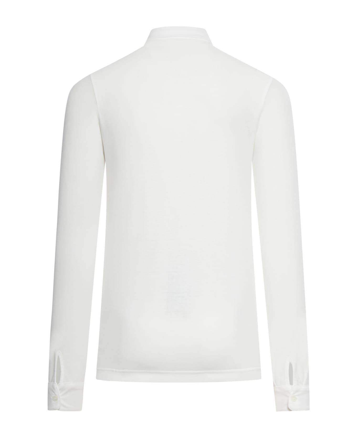 Zanone Polo Long Sleaves - Optic White ポロシャツ