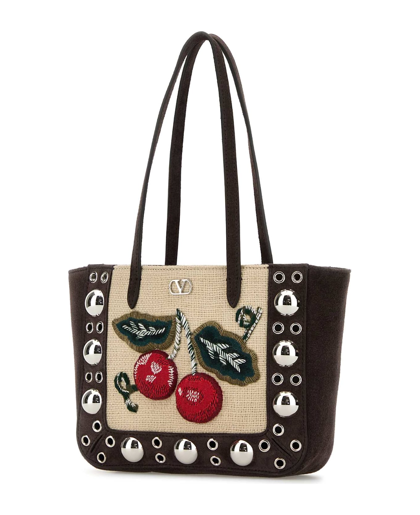 Valentino Garavani Brown Suede Mini Nellcã´te Handbag - NATURALEMULTICOLORTESTADIMORO
