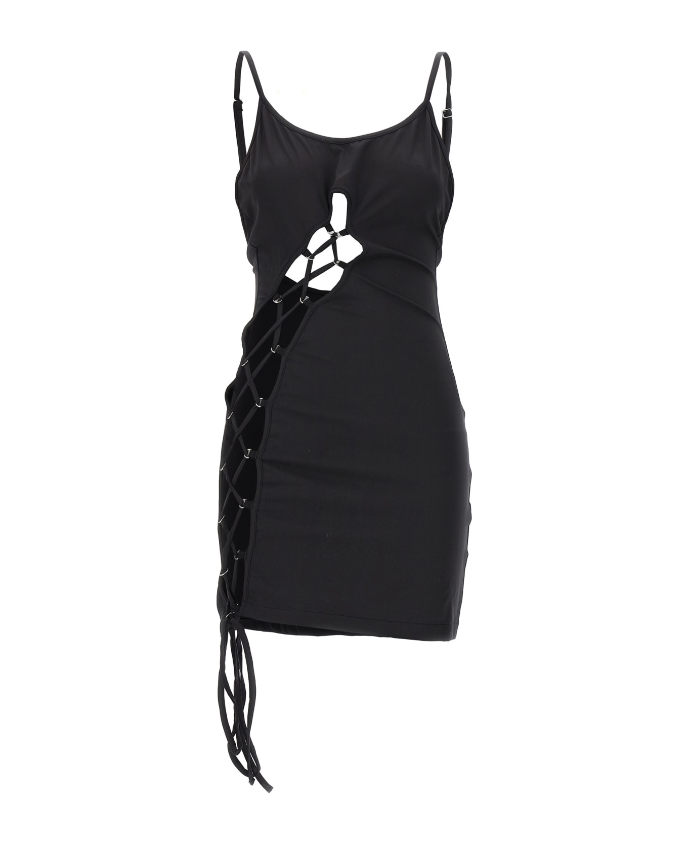 HERON PRESTON 'lace-up' Dress - Black   ワンピース＆ドレス