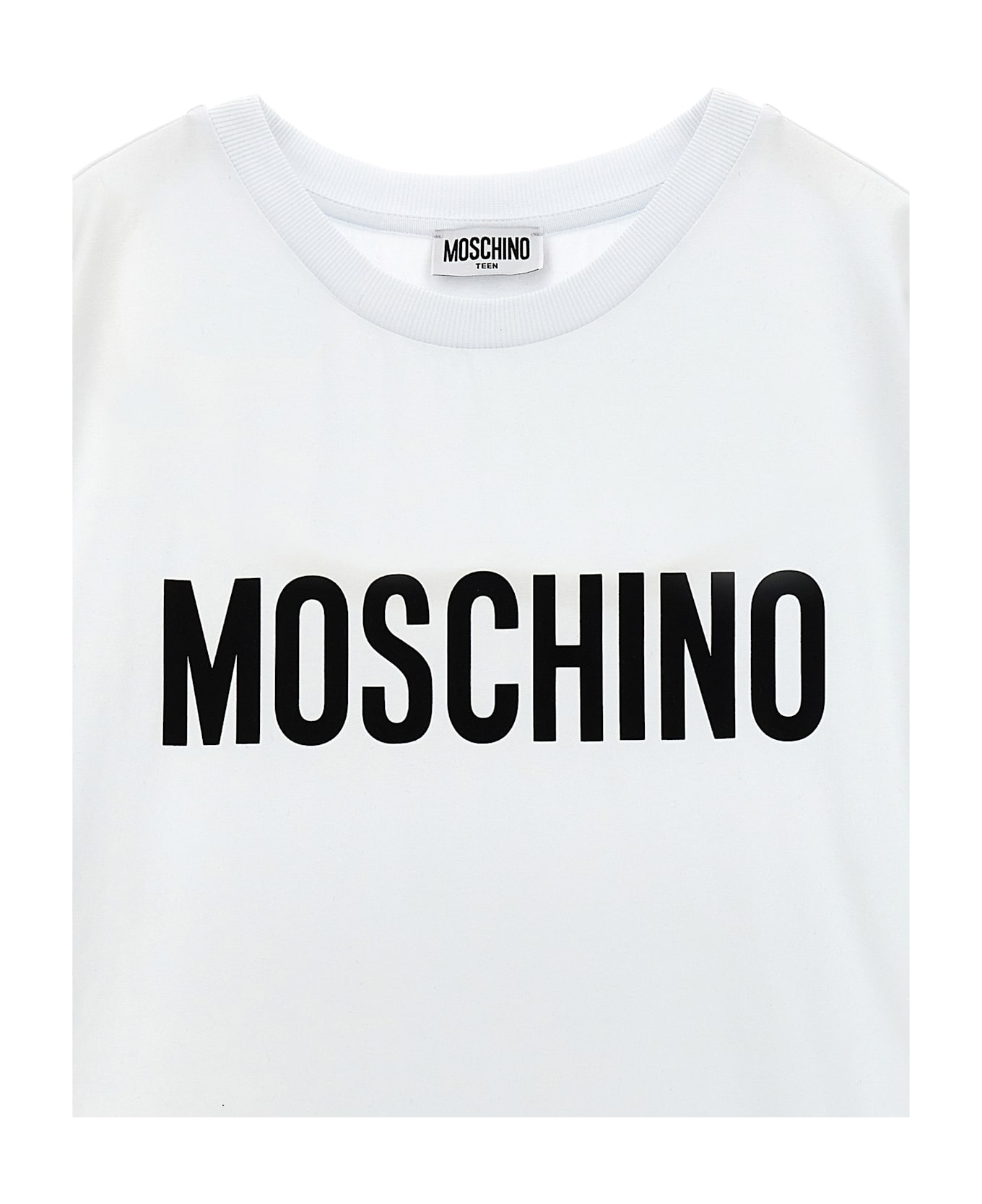 Moschino Logo Print Dress - White/Black ワンピース＆ドレス