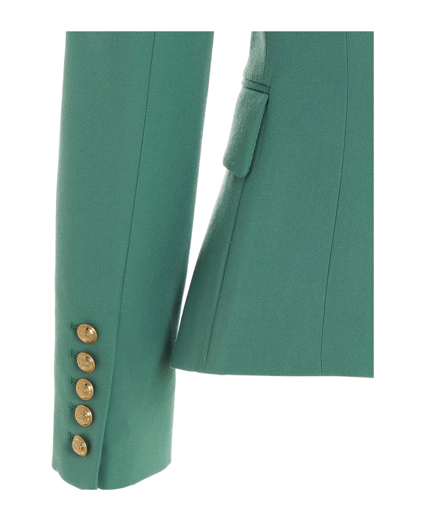 Balmain Double Breast Wool Blazer Jacket - Verde ブレザー