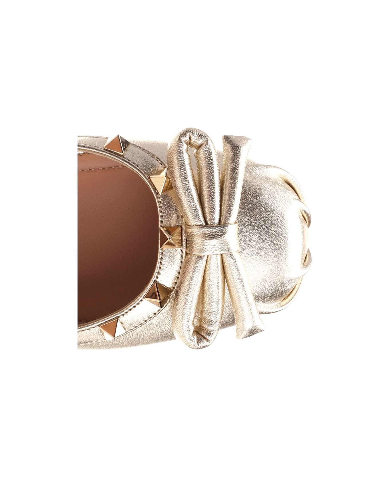 Valentino Garavani Rockstud Ballerina - Gold