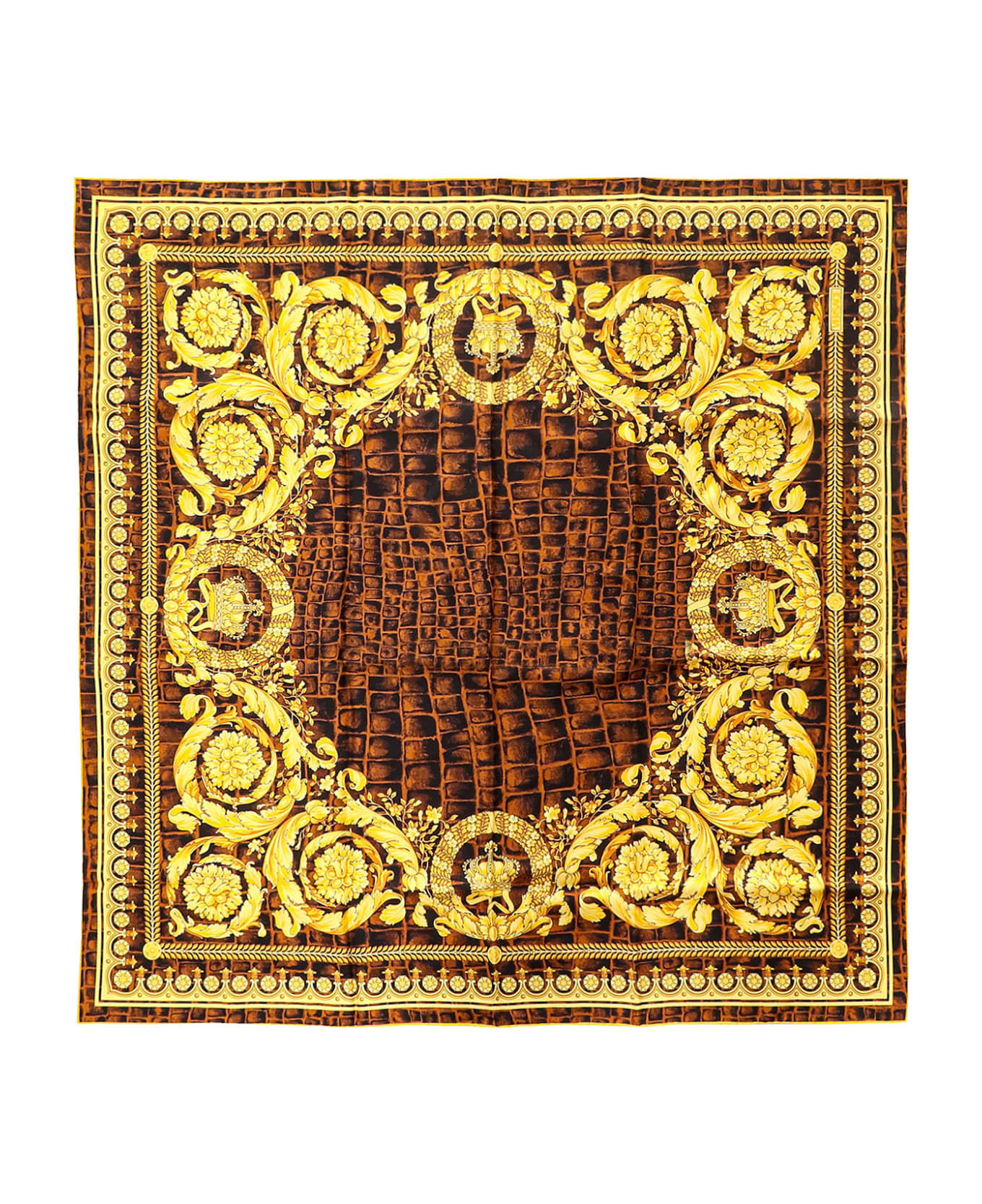 Versace Printed Scarf - Gold